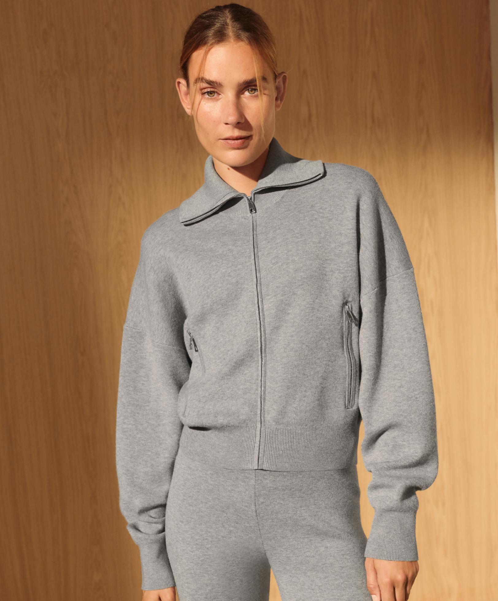 High neck knit jacket with pockets High neck knit jacket with pockets