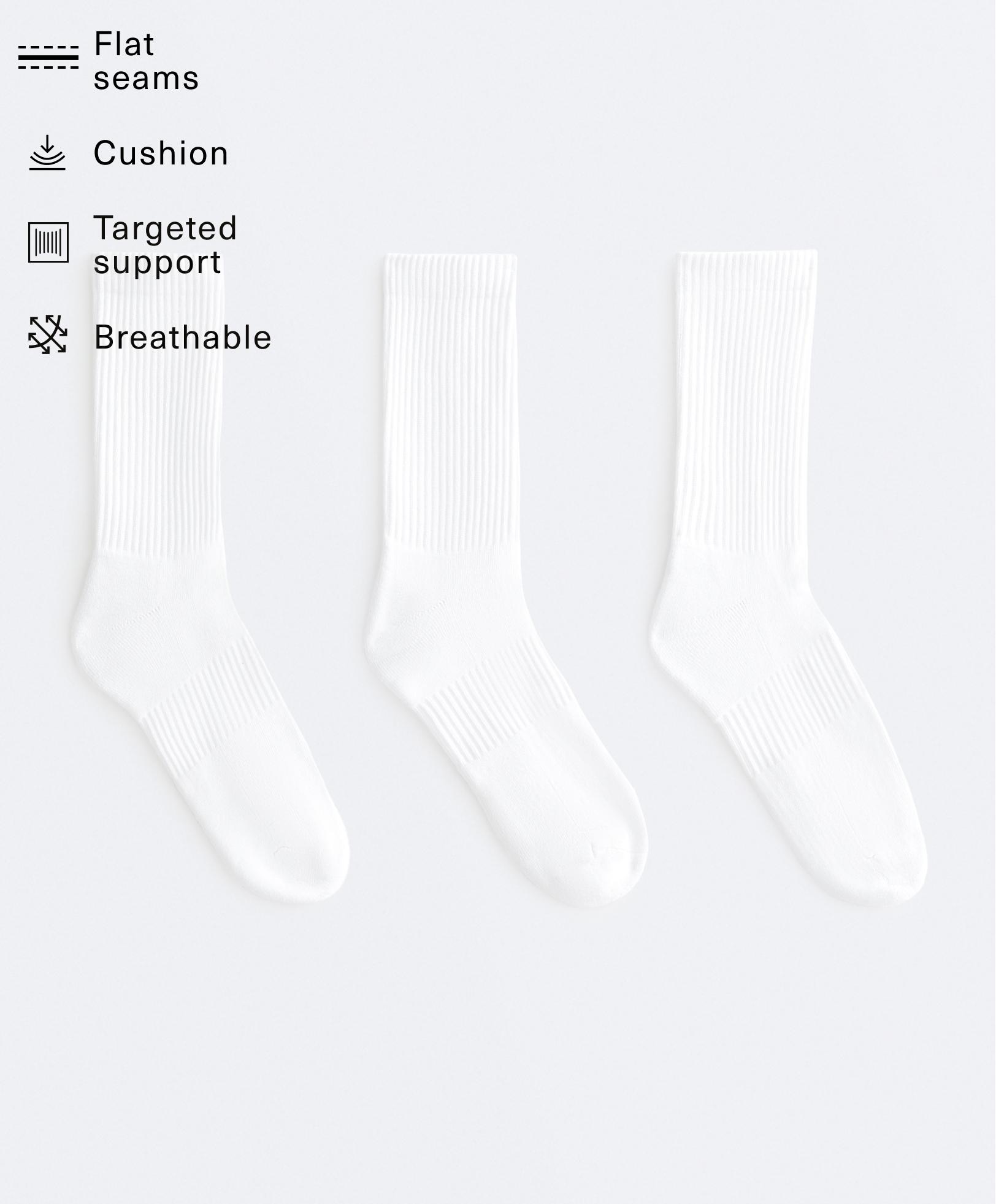 3 pairs of classic cotton blend sports socks 3 pairs of classic cotton blend sports socks