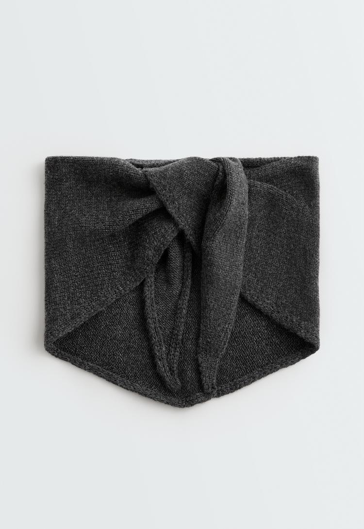 Knit bandana 90% wool 10% cashmere — ANTHRACITE GREY