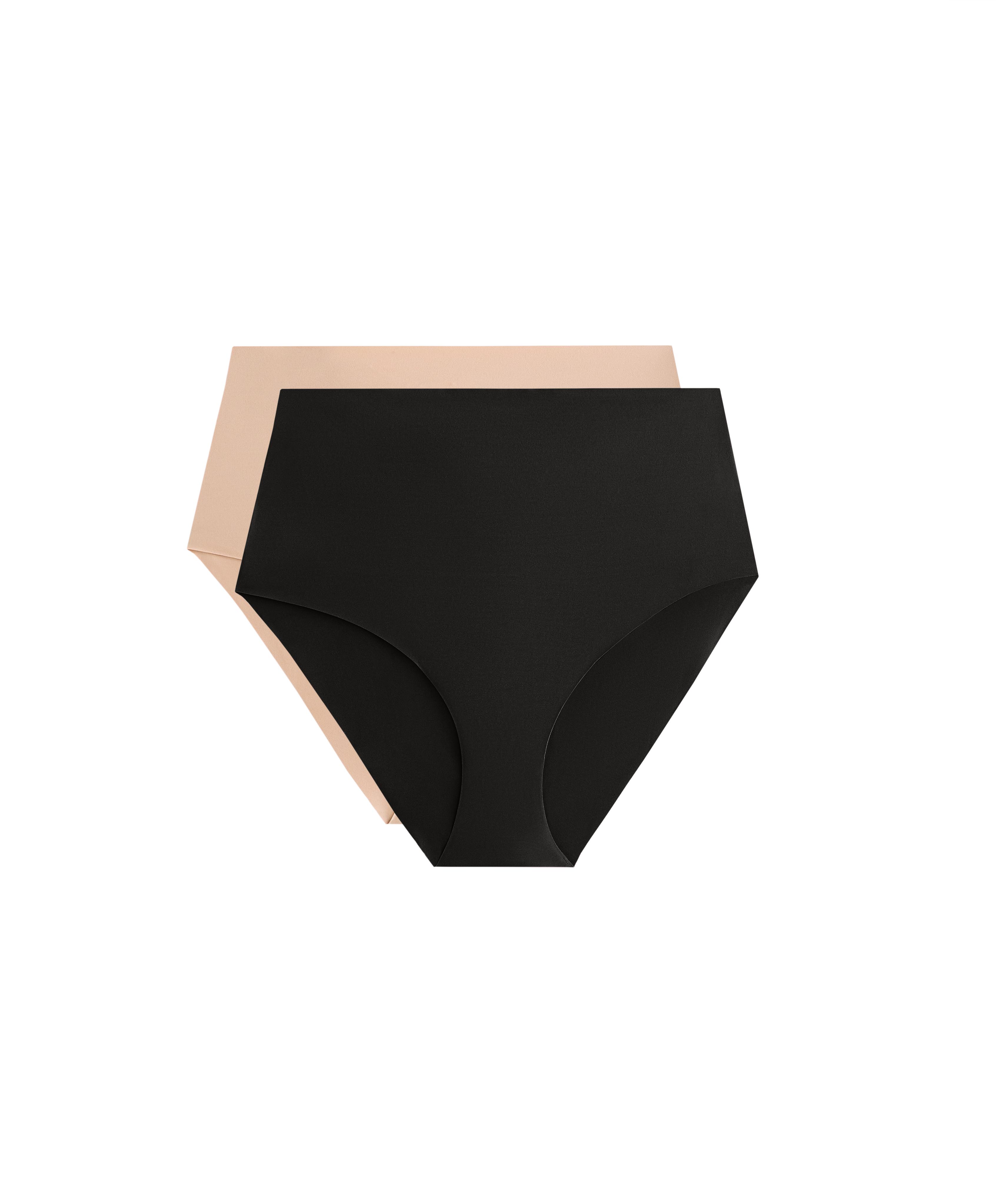 2 invisible medium-support high-rise classic briefs — BEIGE