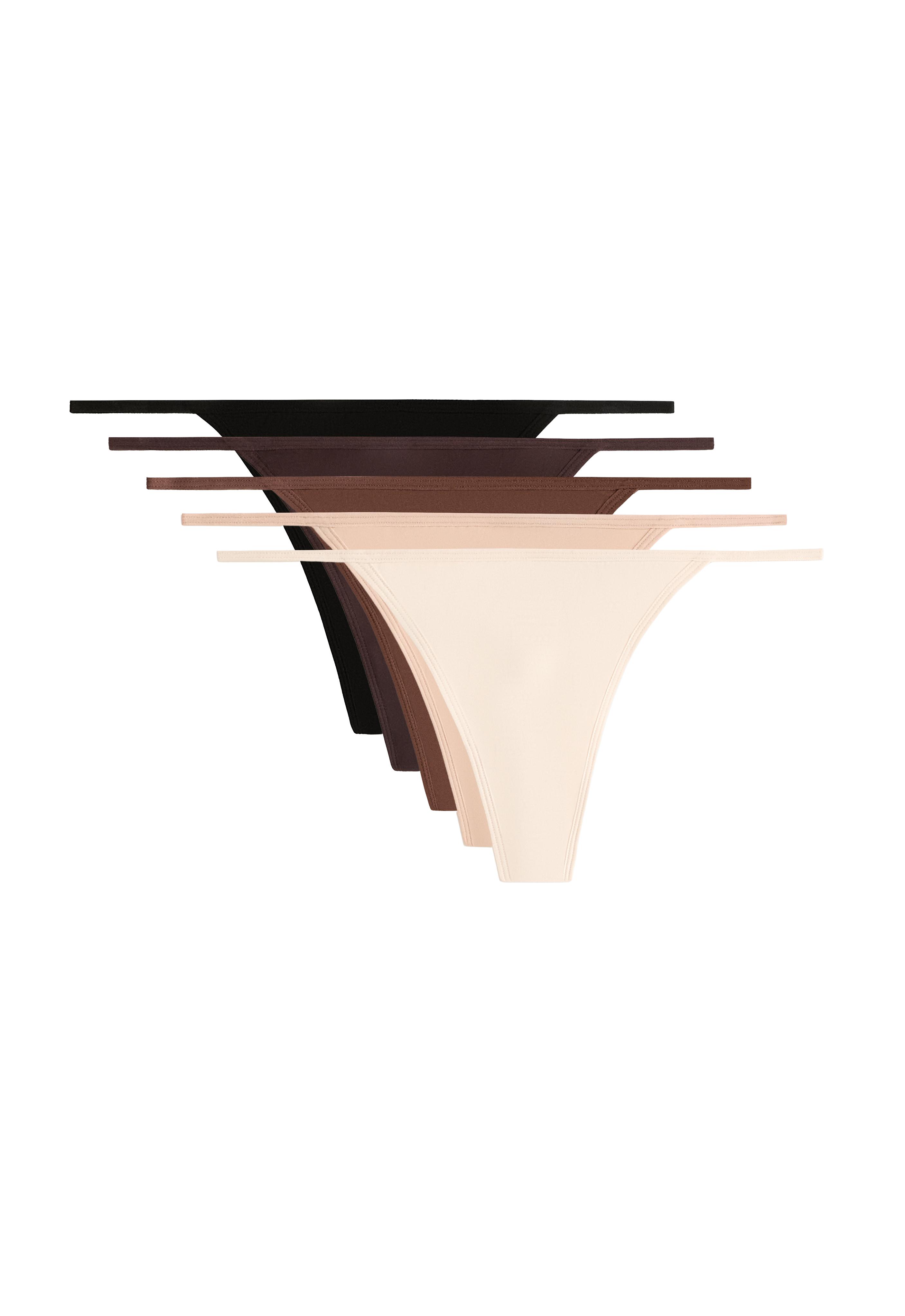 5 polyamide blend thongs — BEIGE