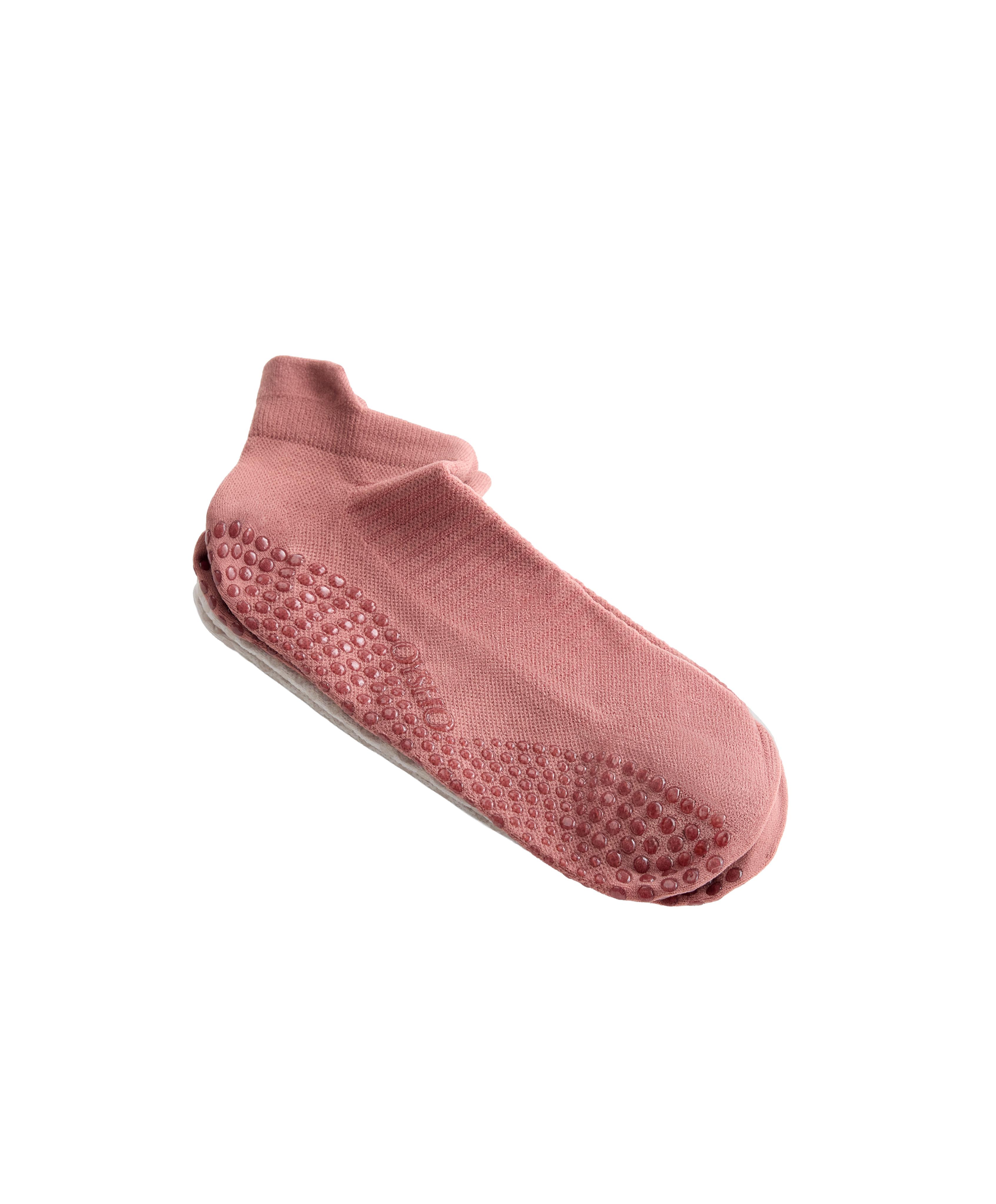 2 pairs of polyamide blend yoga and Pilates sneaker socks — LIGHT STONE
