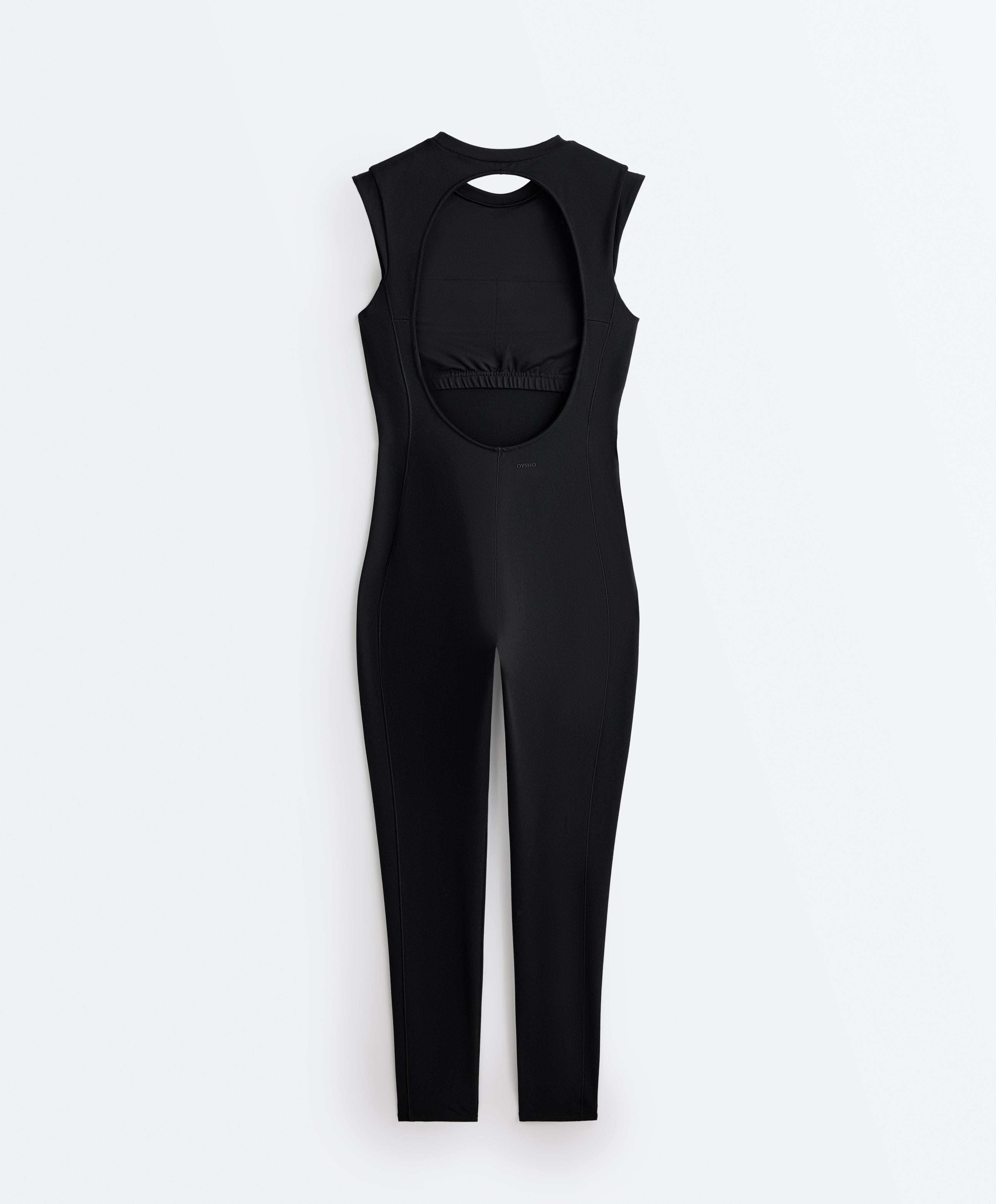 Evermove sleeveless long jumpsuit — BLACK