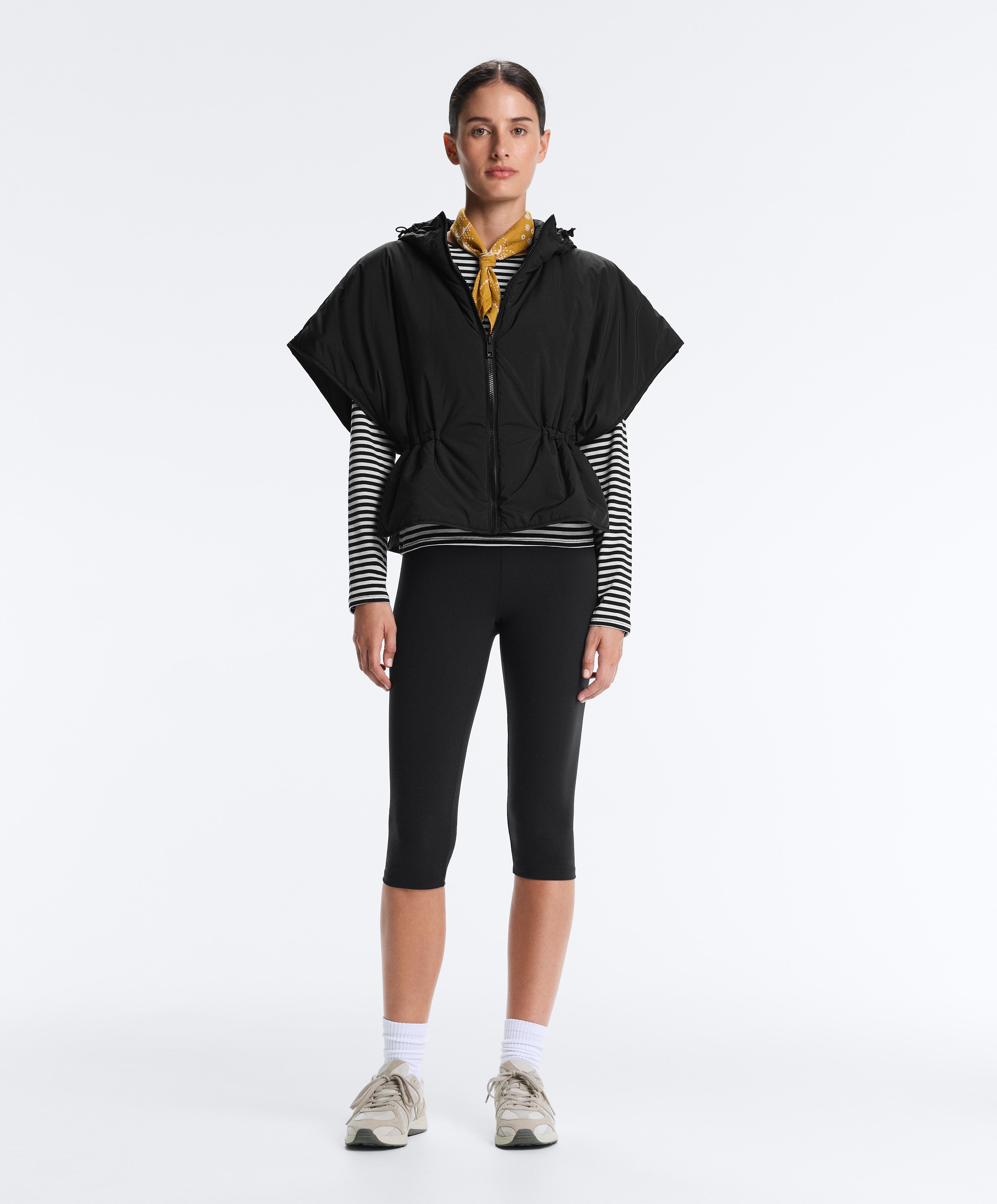 Hooded padded gilet — BLACK