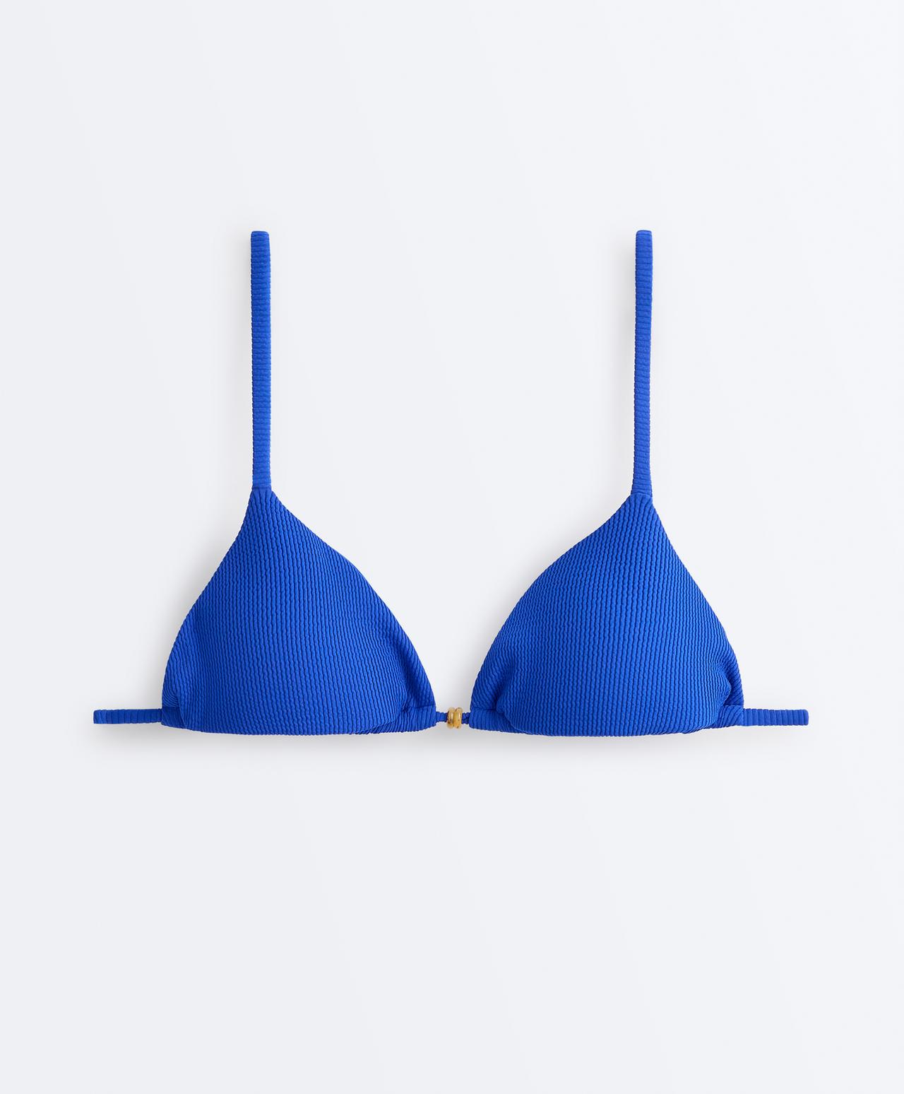 Rib triangle bikini — ELECTRIC BLUE