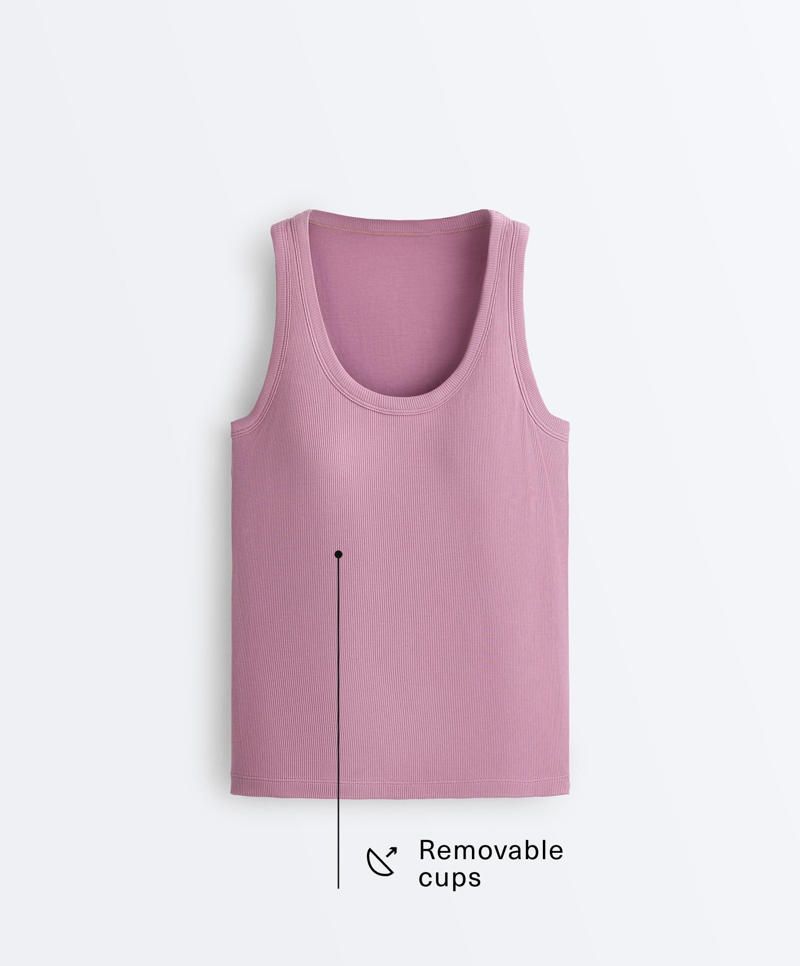 Rib modal blend tank top — MAUVE PINK