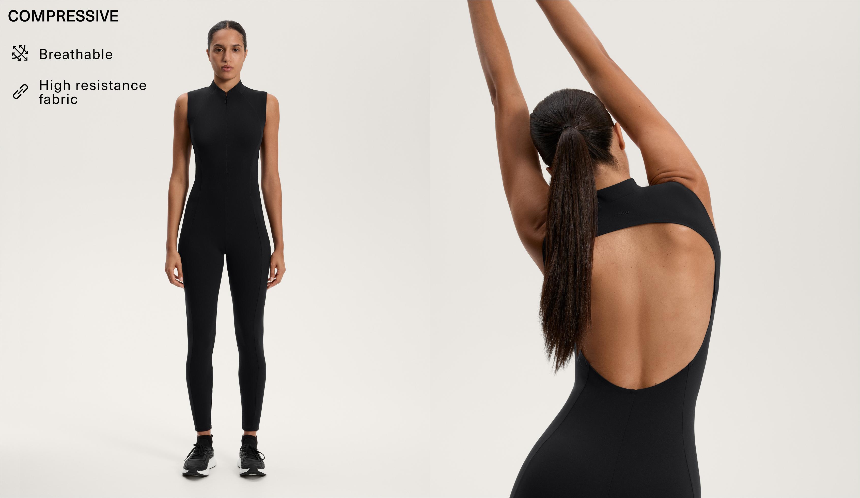 Compressive half-zip long jumpsuit Compressive half-zip long jumpsuit