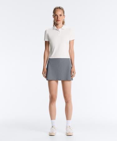 Evermove high rise striped short skirt — STEEL GREY 3