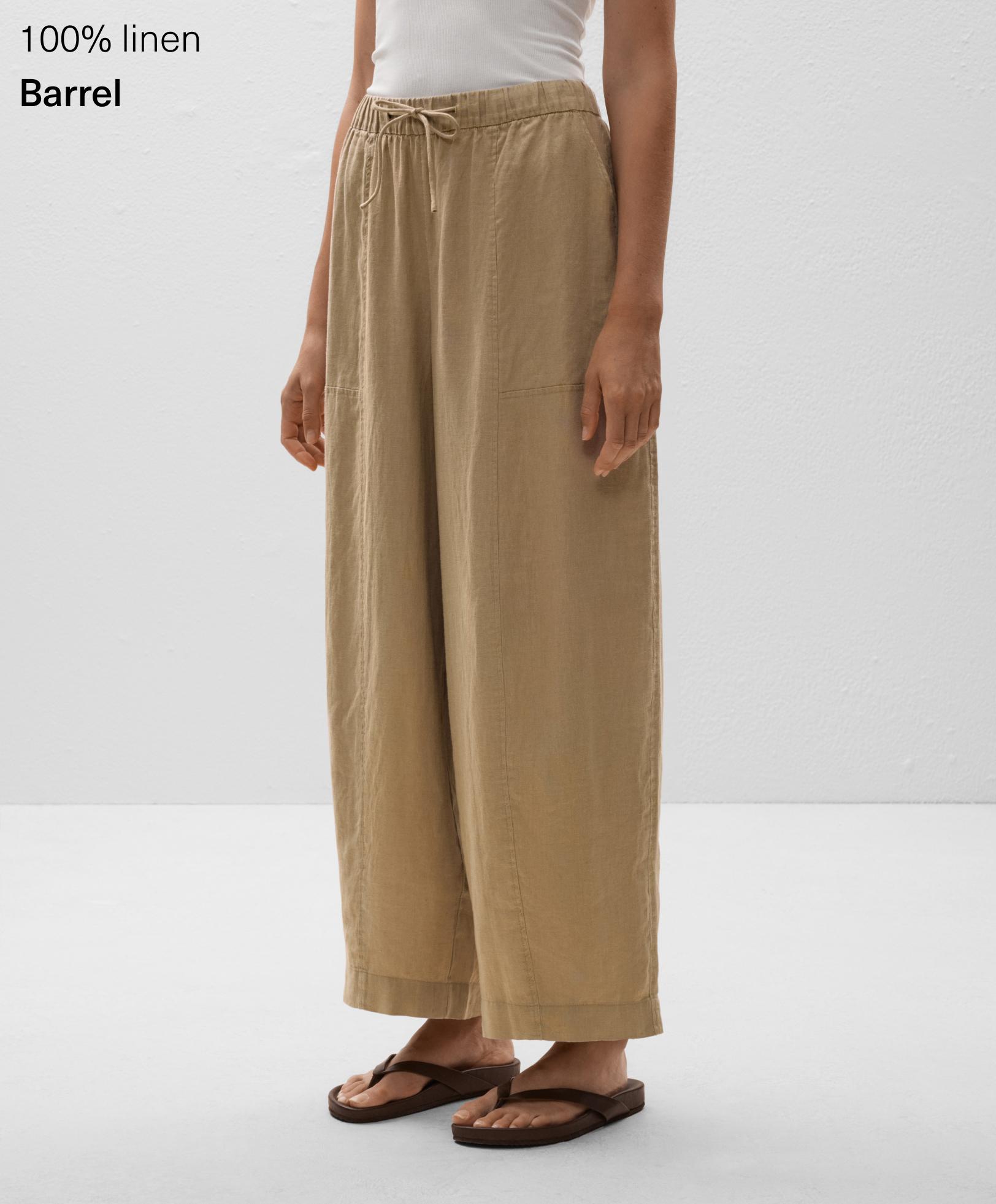 100% Linen Barrel Leg Trousers - Sale 100% Linen Barrel Leg Trousers - Sale
