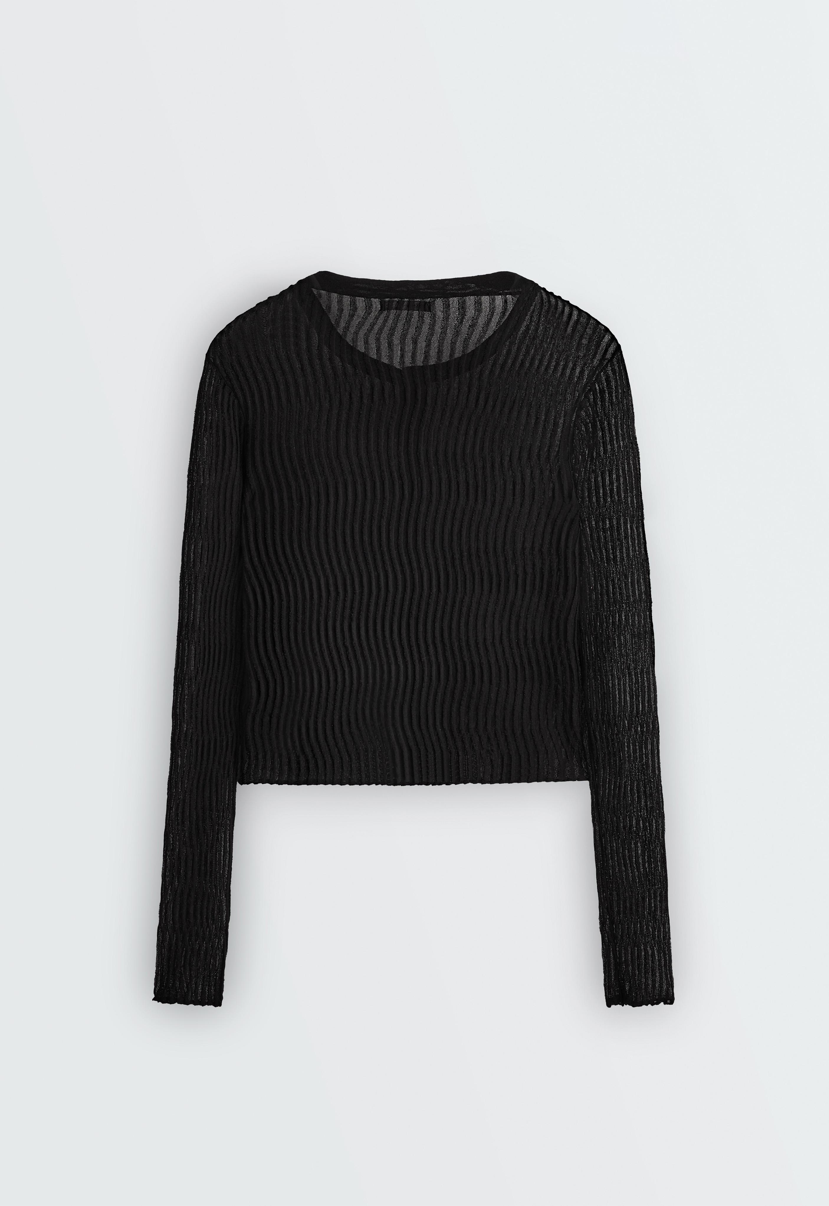 Knit cotton-blend sheer cardigan | OYSHO Lietuva