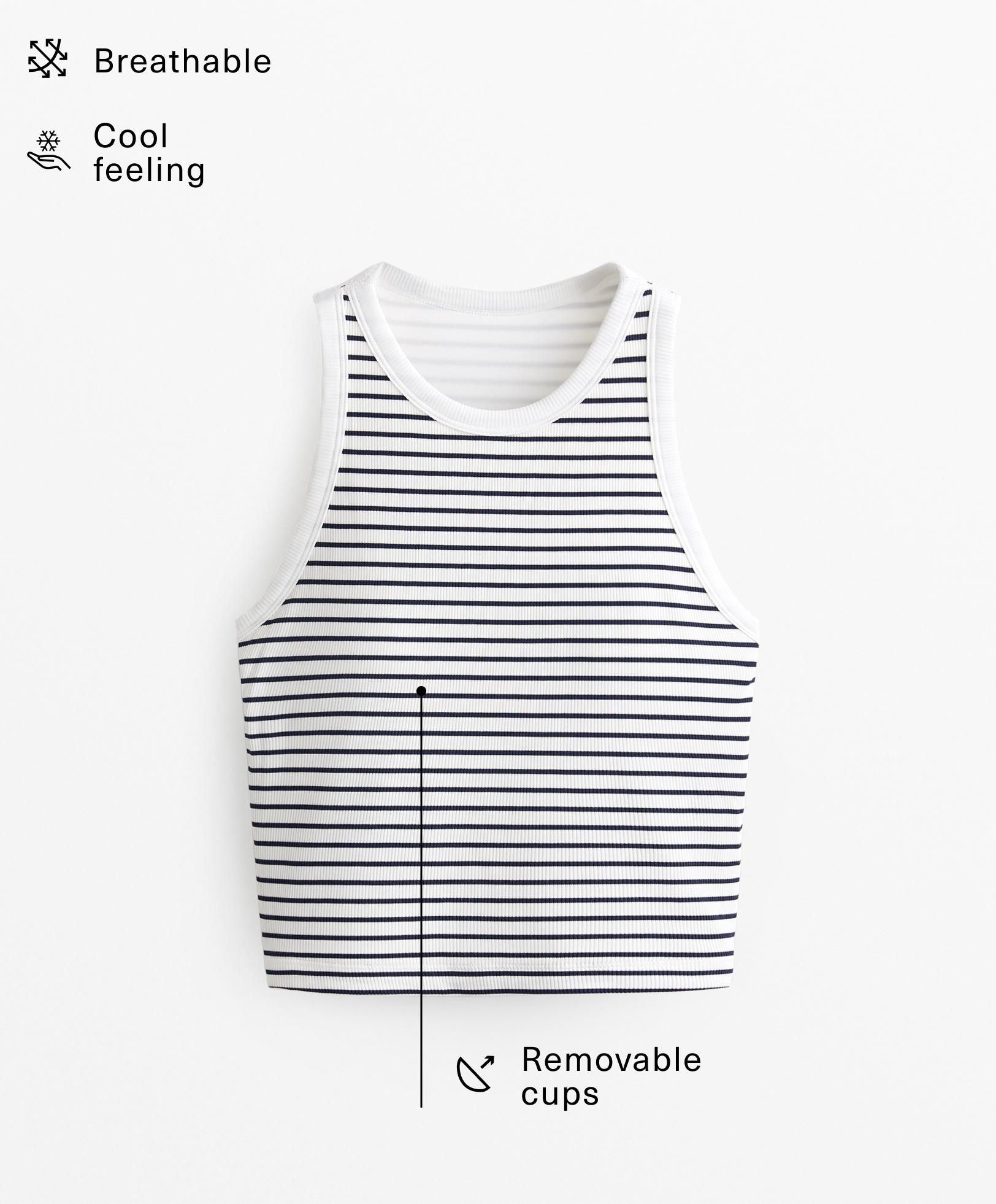 Tank top long rib en mélange de modal