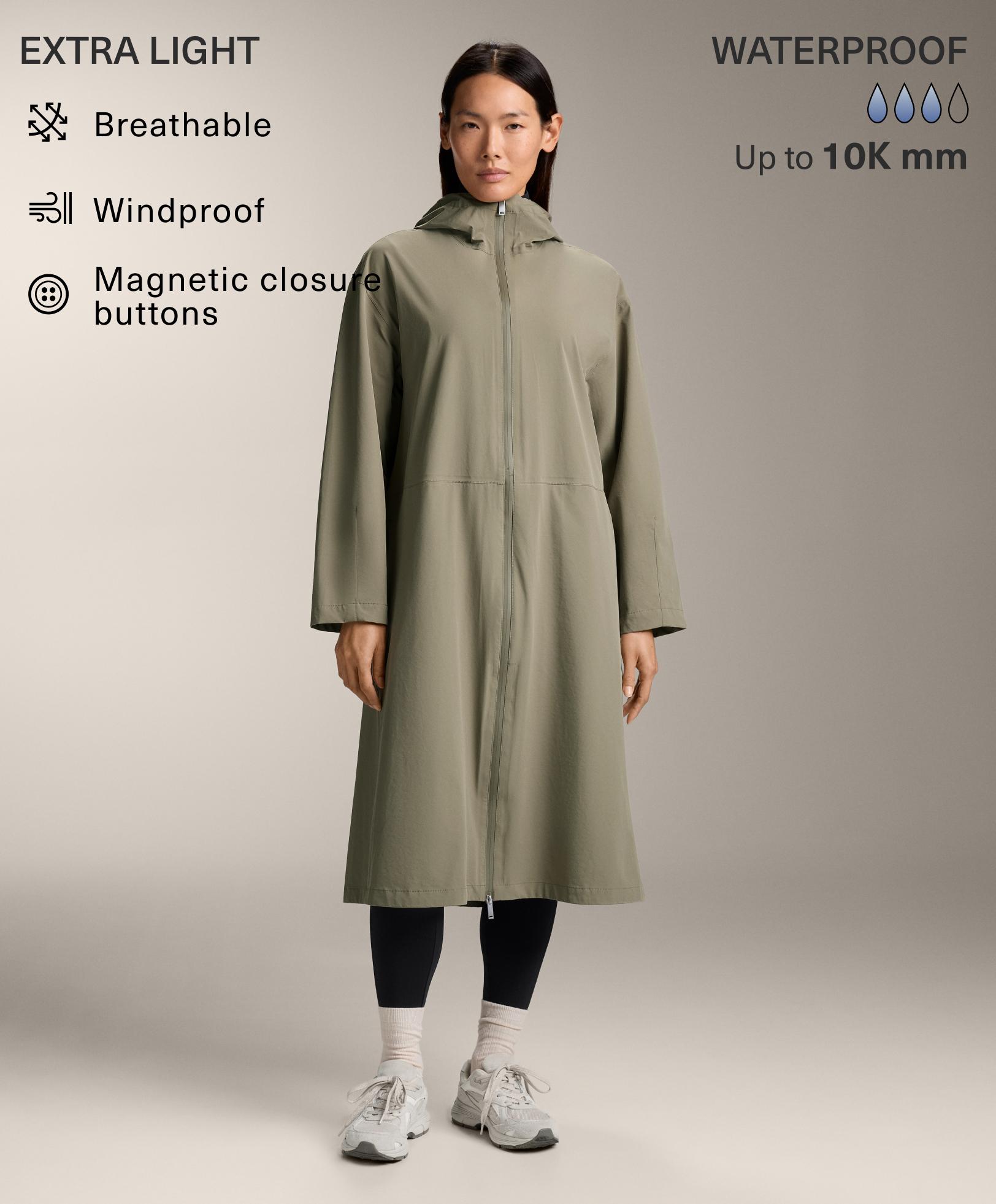 جاكيت طويل خفيف جدًا مقاوم للماء 10k جاكيت طويل خفيف جدًا مقاوم للماء 10k