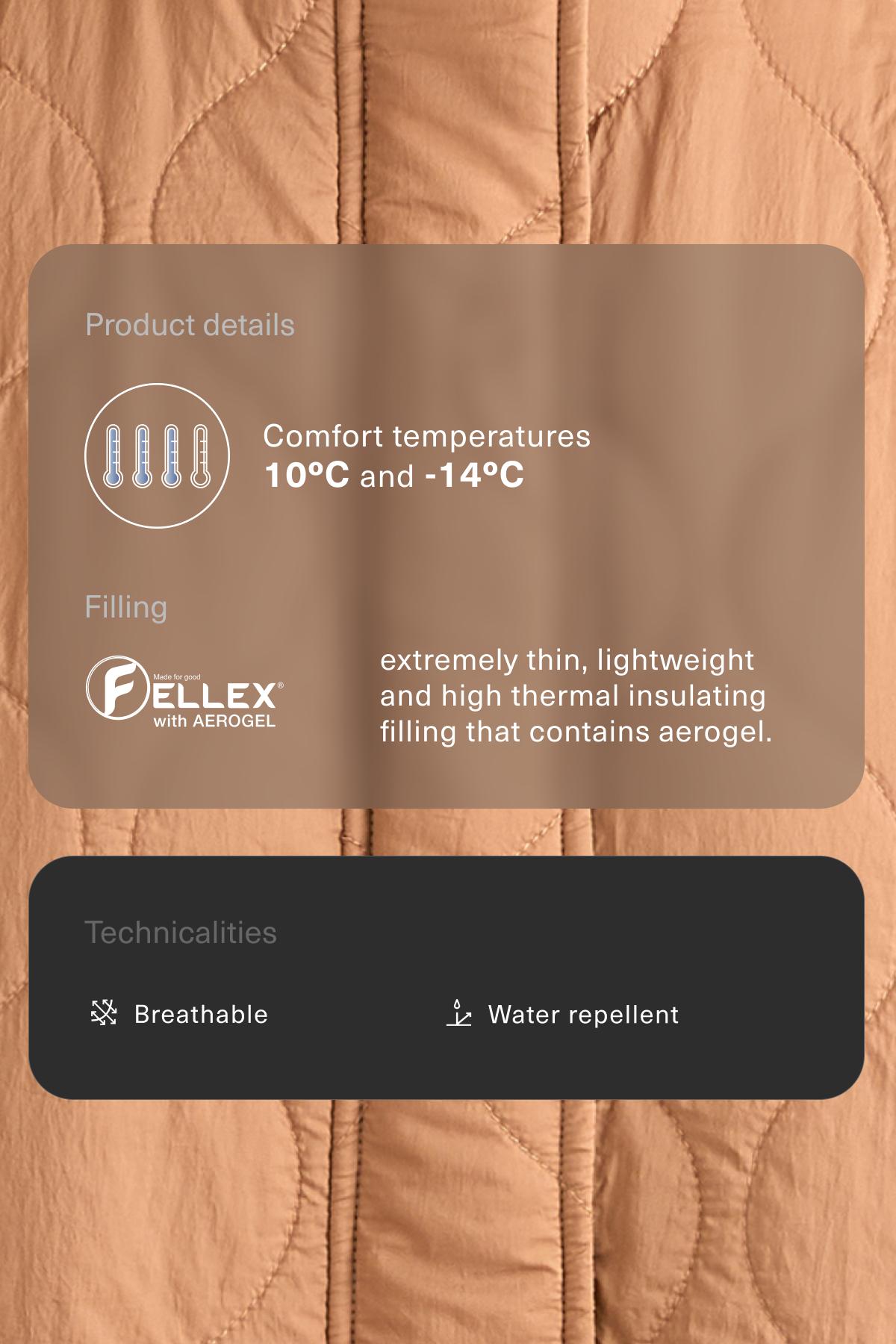 Water-repellent FELLEX® AEROGEL padded jacket — PRALINE