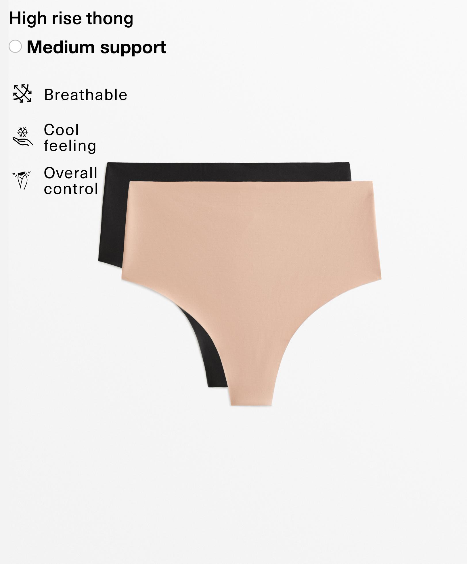 2 invisible polyamide blend medium-support thongs