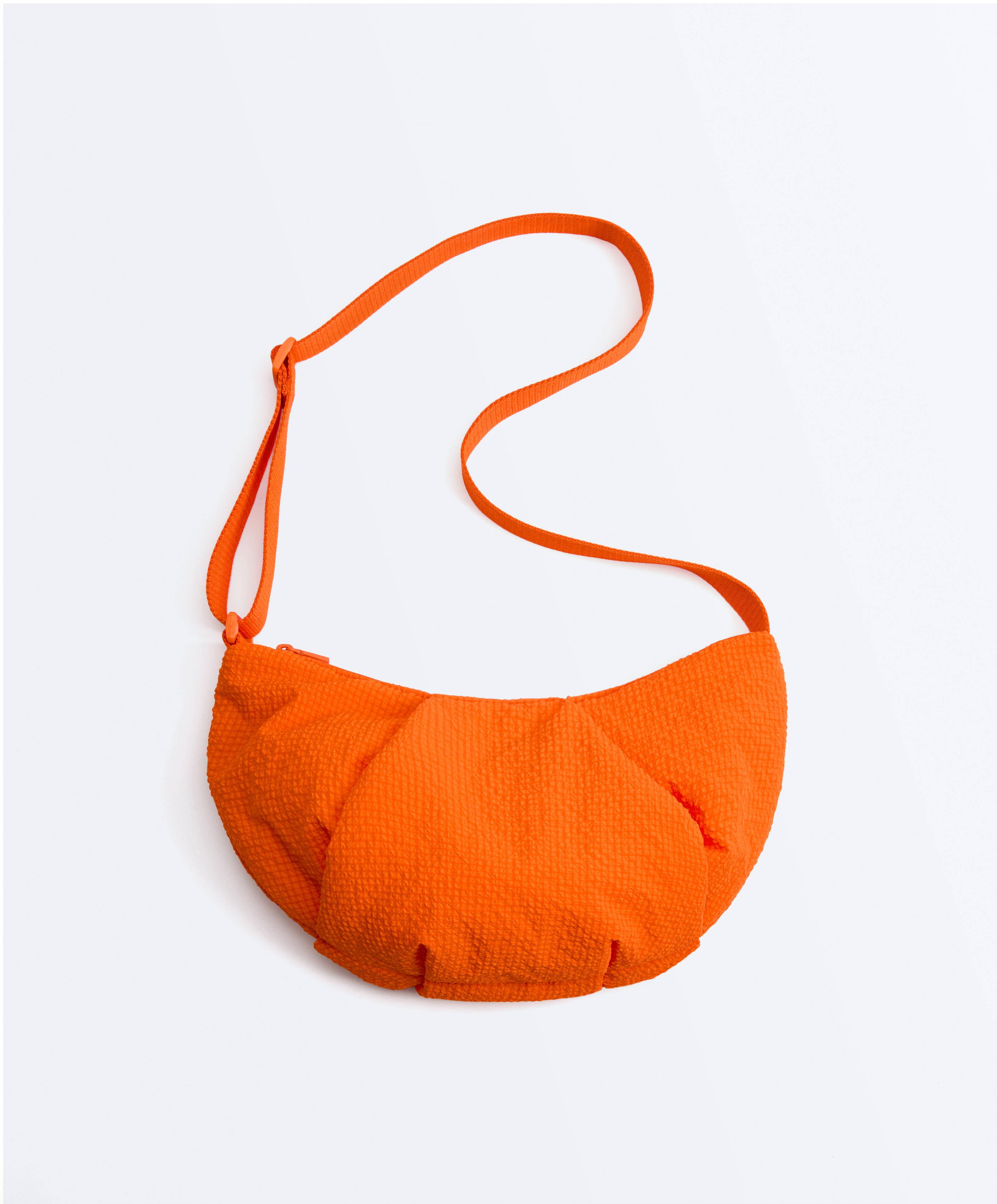 Quilted checked crossbody bag — ORANGE