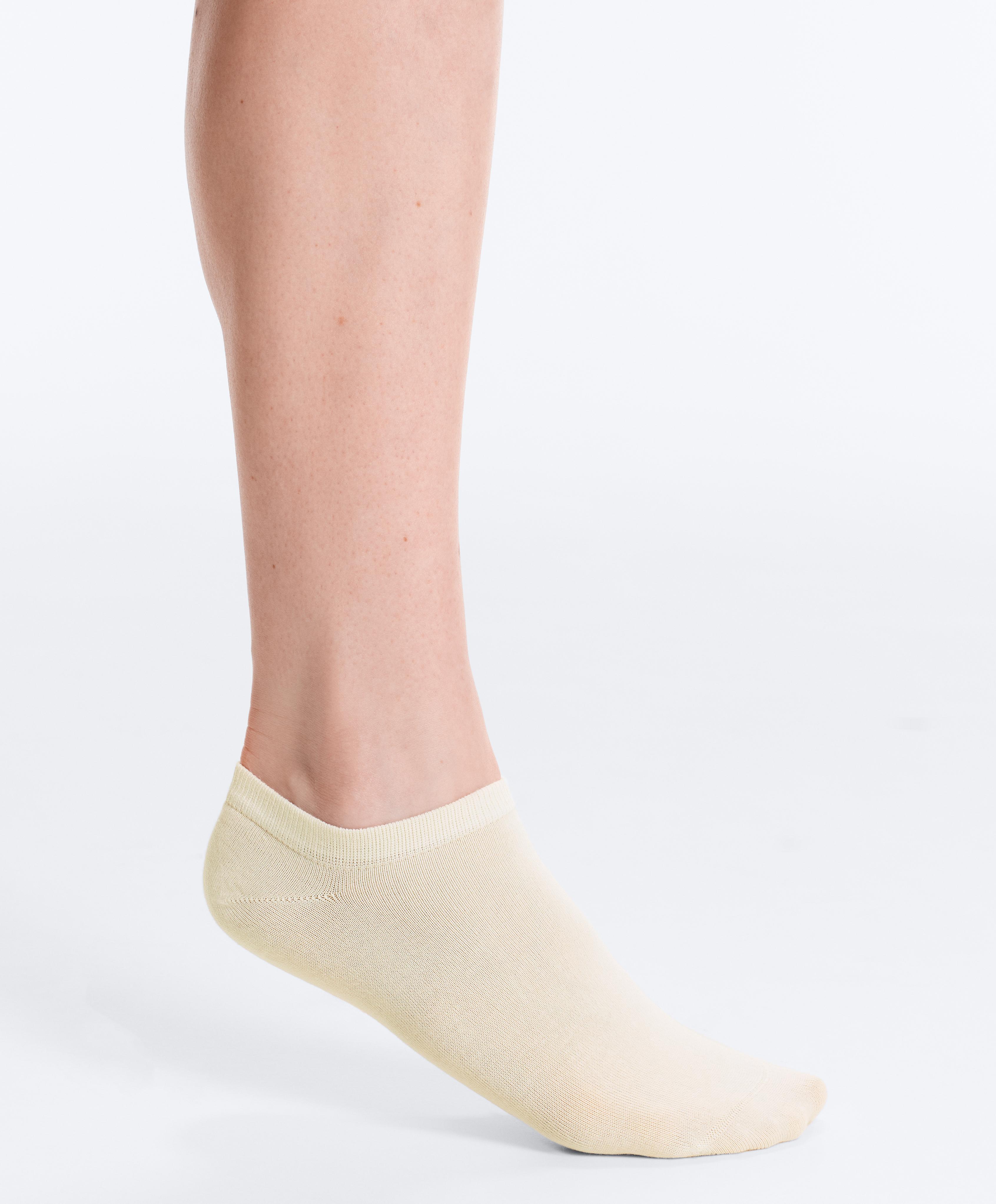 5 pairs of cotton-blend sneaker socks — SAND MELANGE