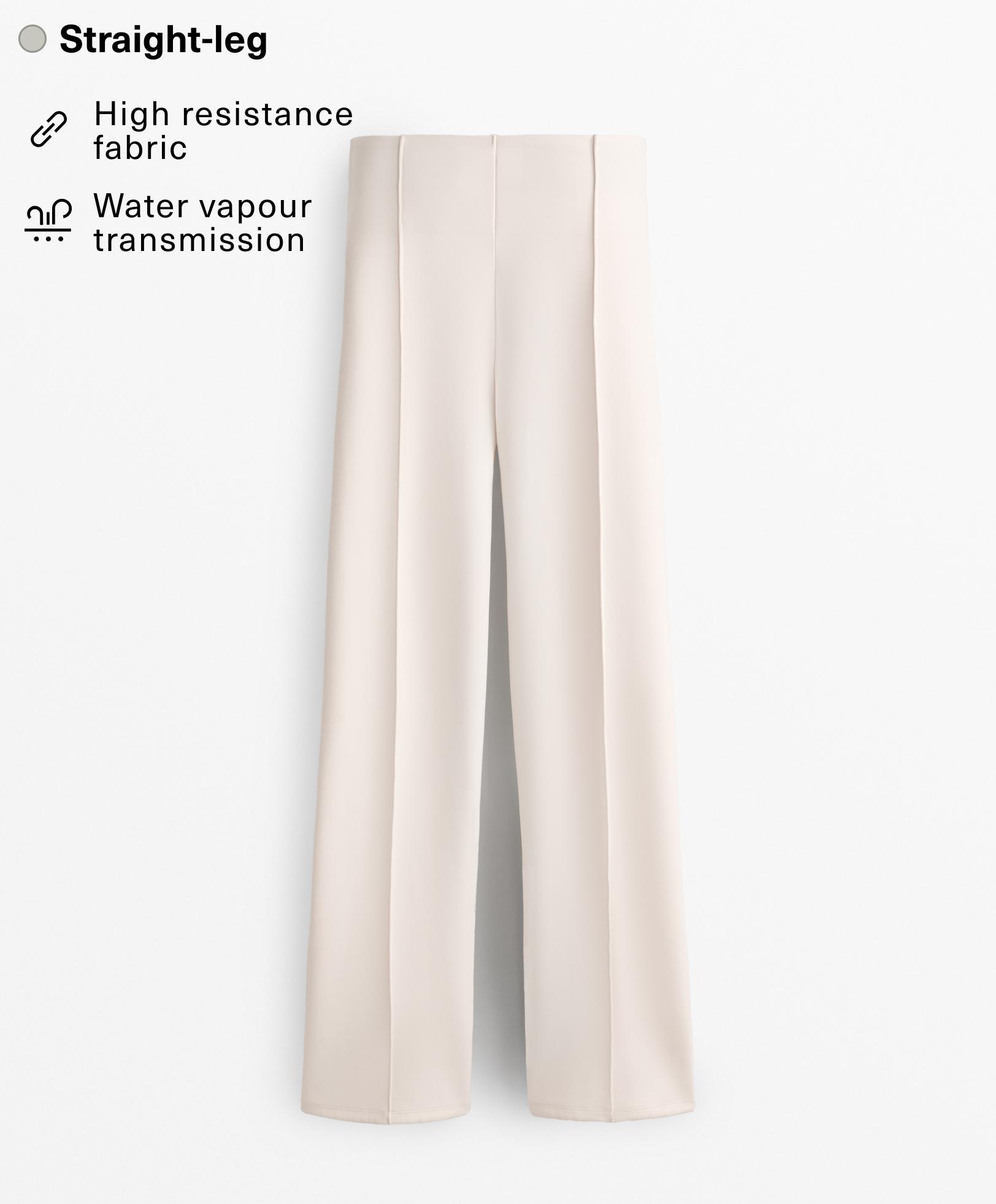 Neoprene-effect straight-leg trousers