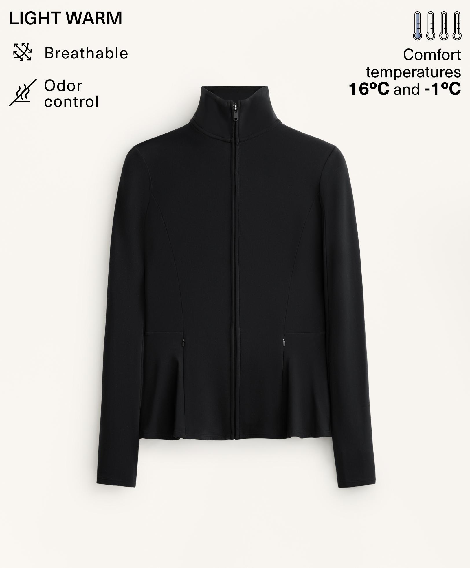 Light warm peplum technical jacket