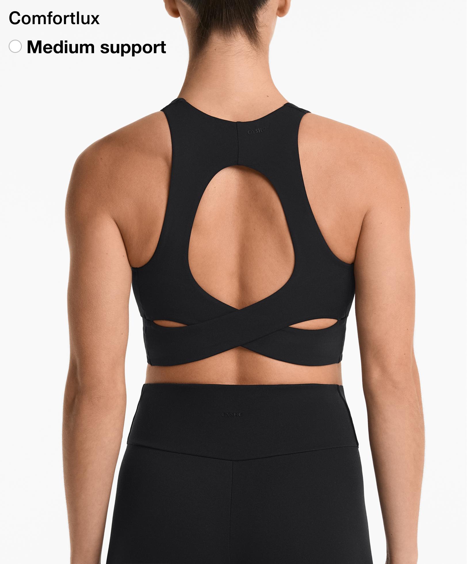 Medium-support Comfortlux back sports bra with cups