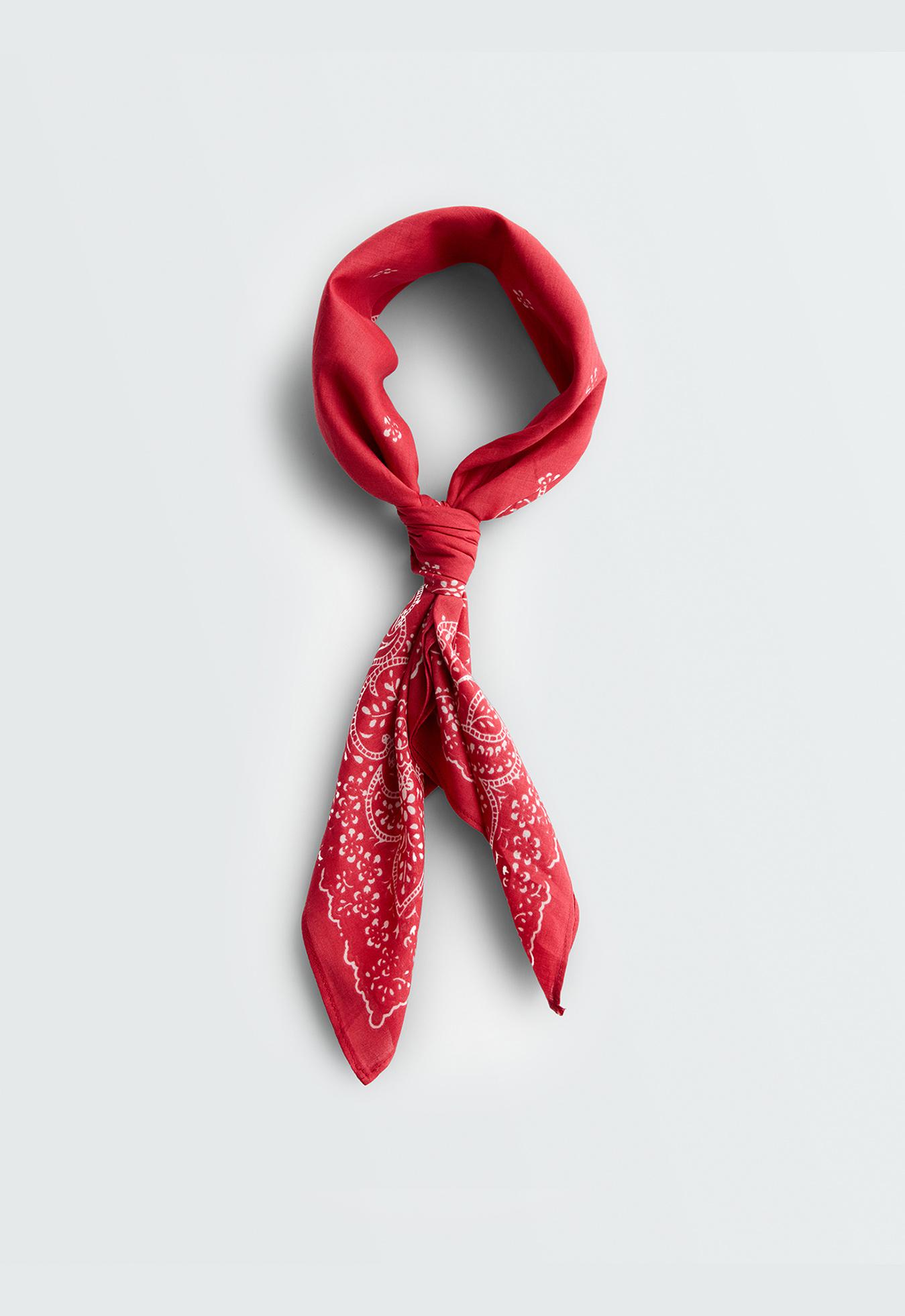 Printed 100% cotton bandana — RED