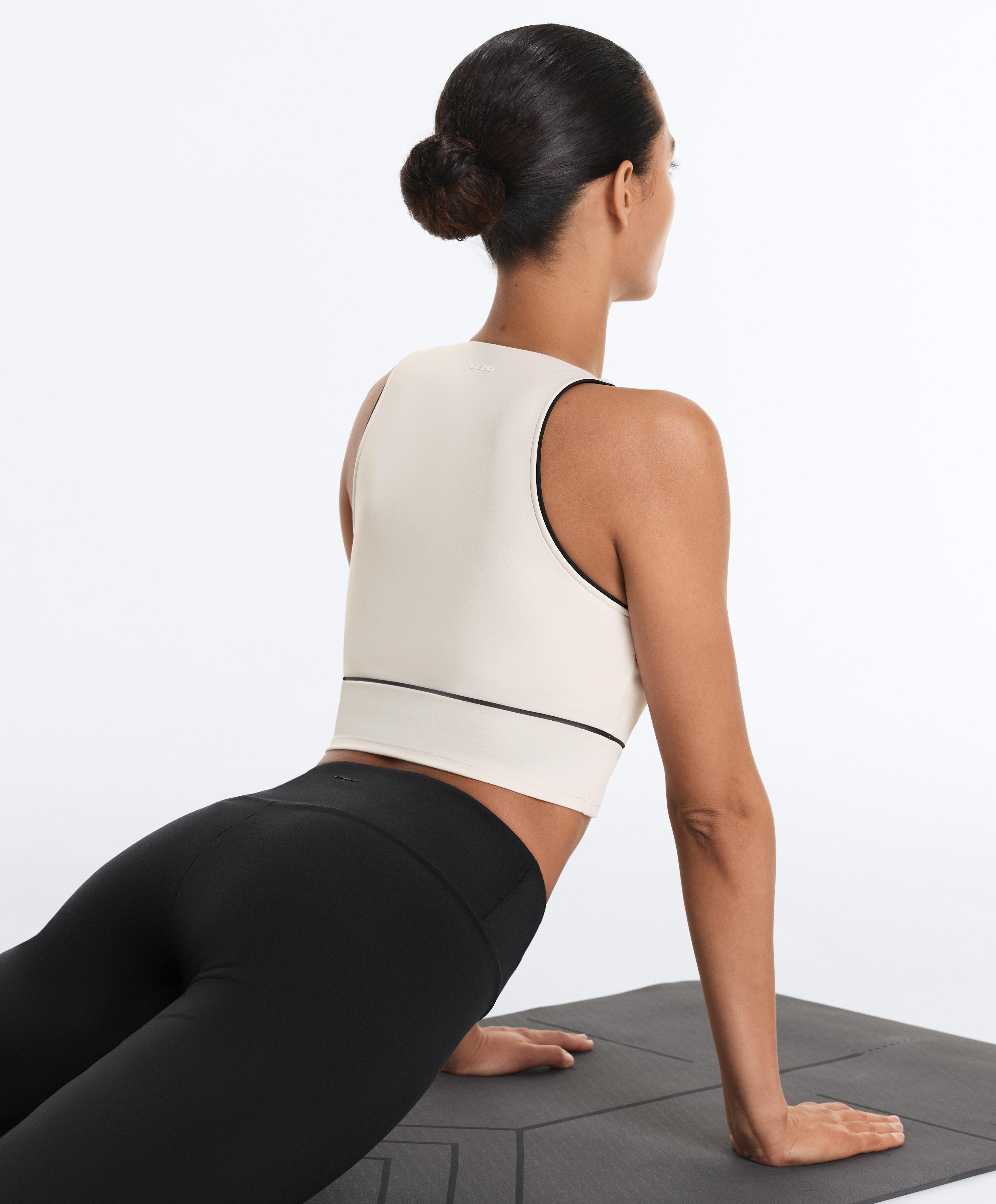 Comfortlux sleeveless tie tank top — PALE ECRU