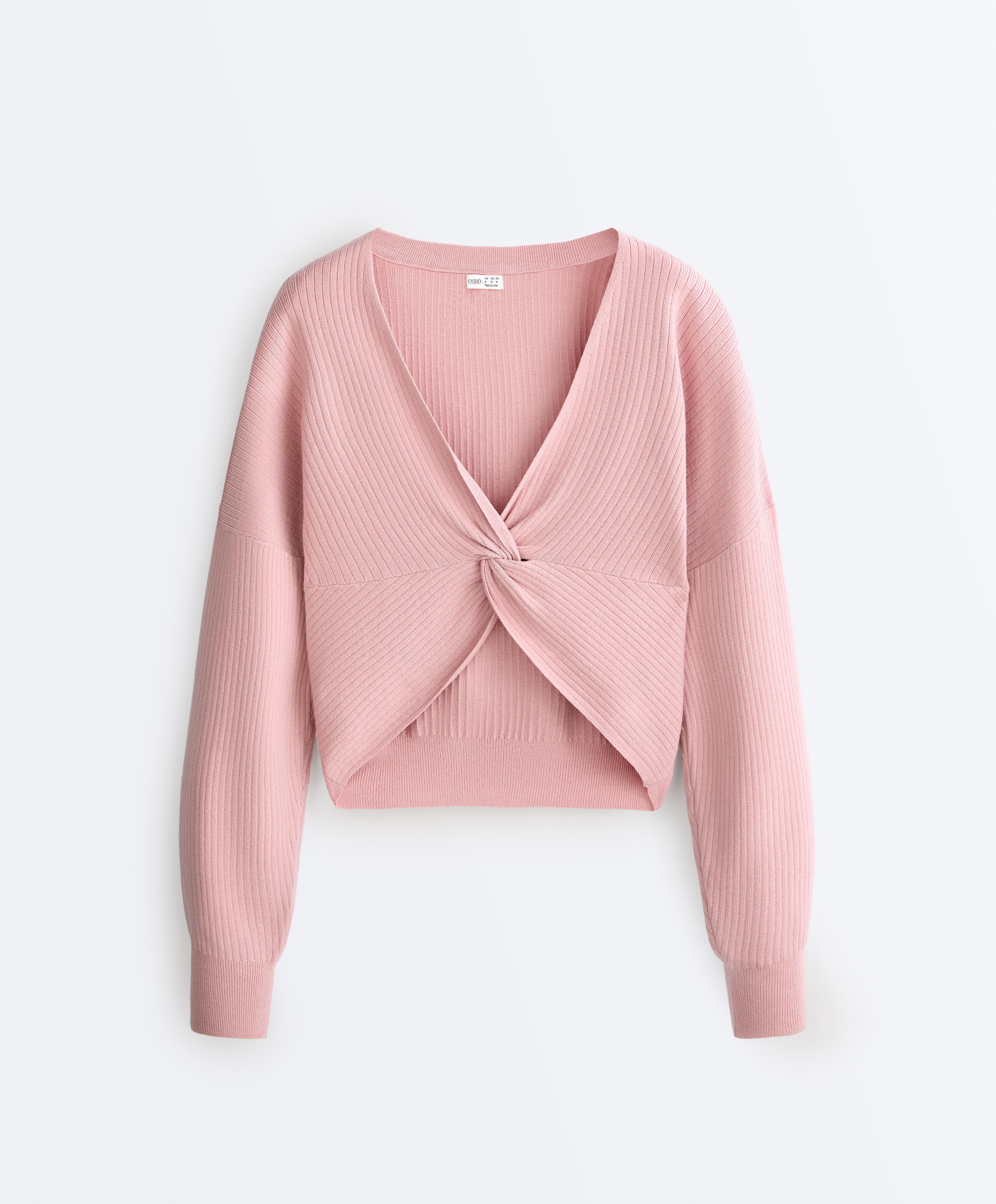 Twist knit jumper — NUDE PINK
