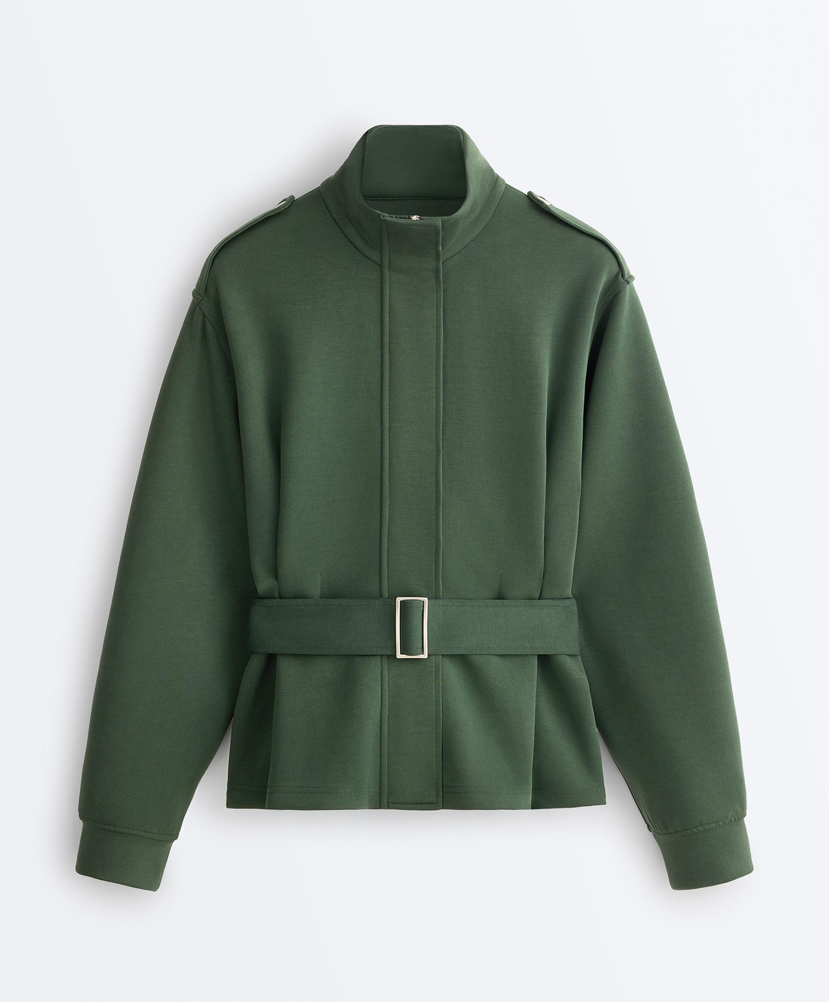 Tweill utility jacket with belt — GREEN