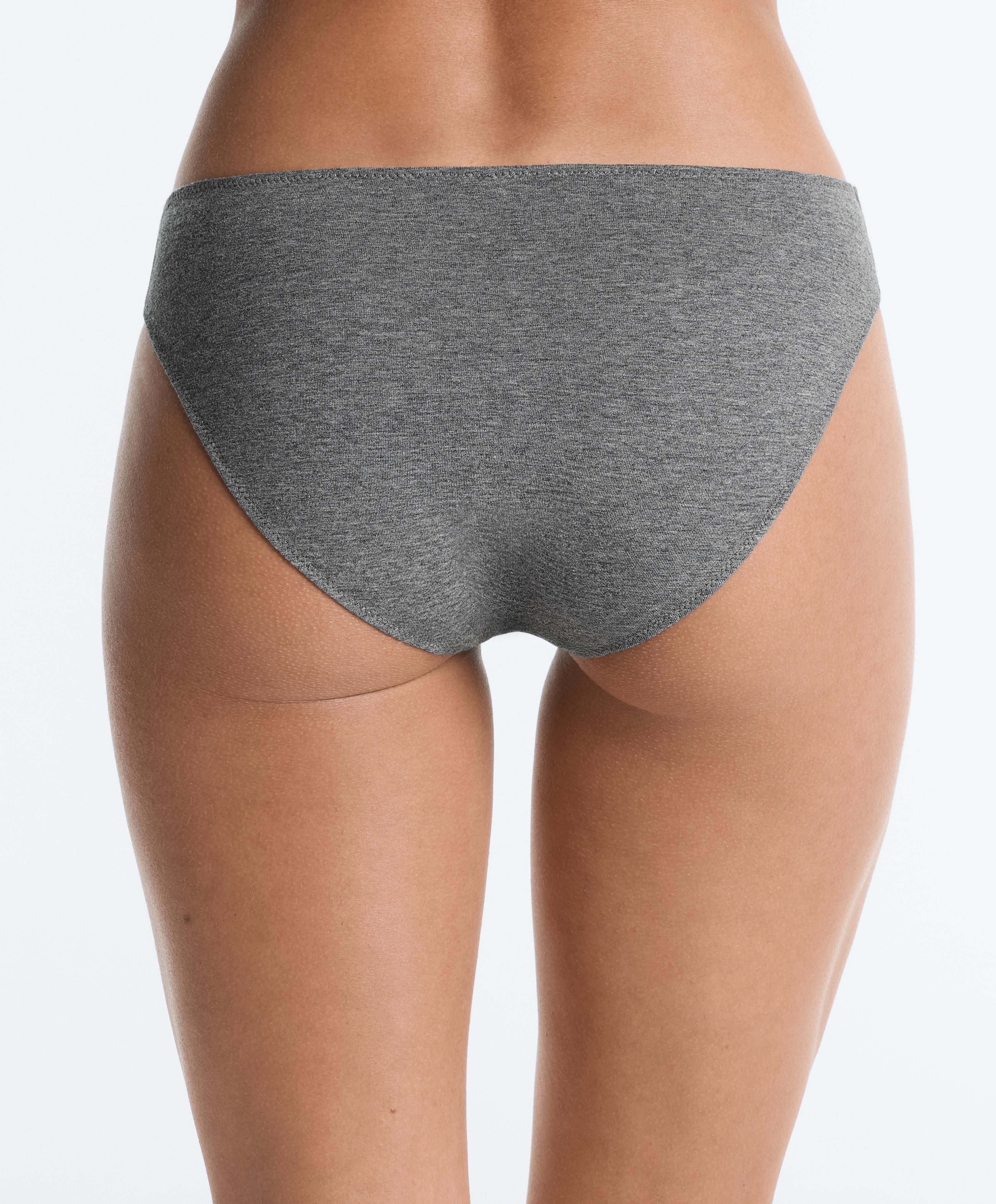 5 cotton rib classic briefs — GREY MELANGE