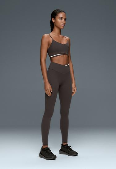Medium support Comfortlux crossover Rib sports bra — DARK GREY 6