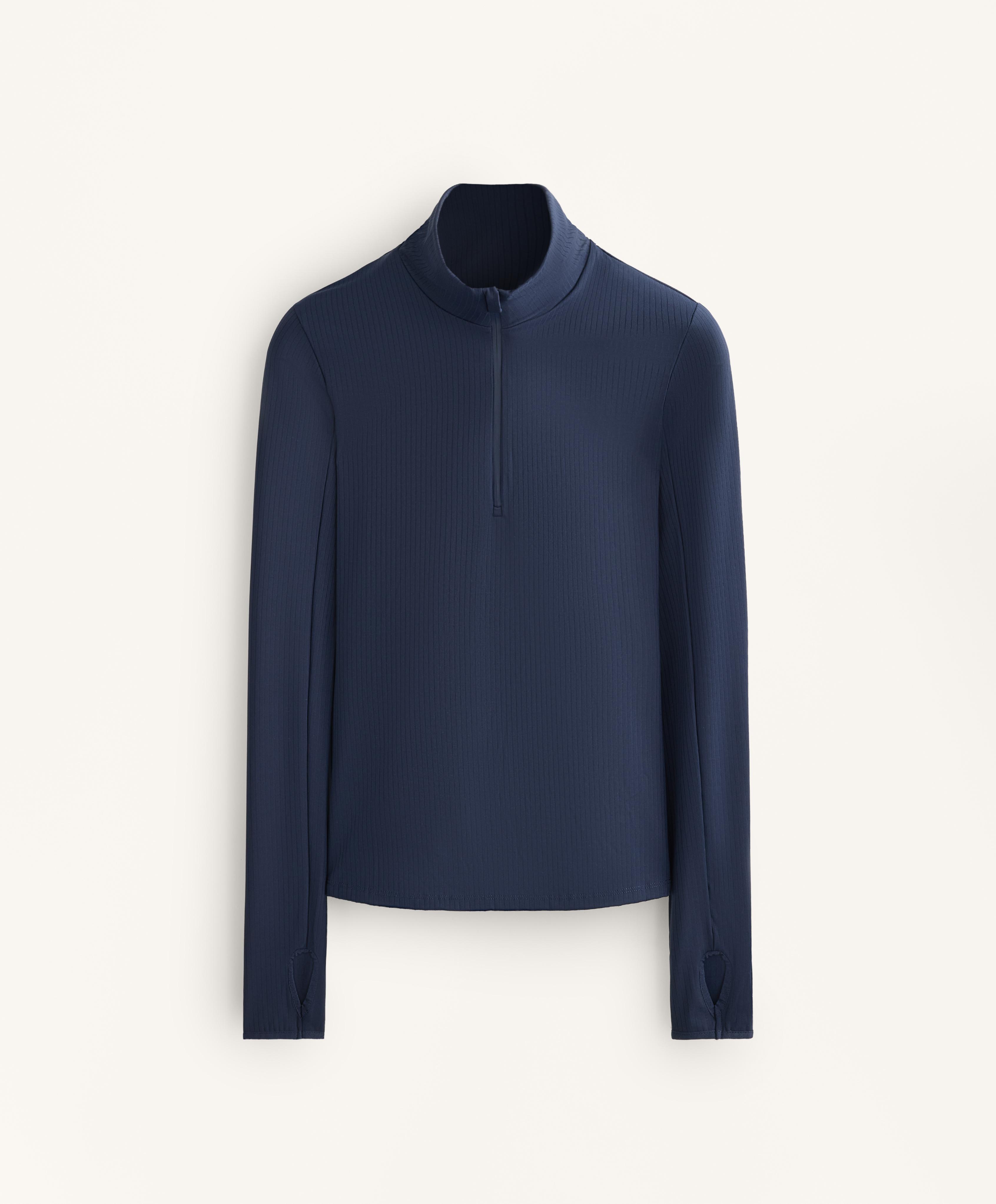 Thermal base layer rib T-shirt — NAVY BLUE