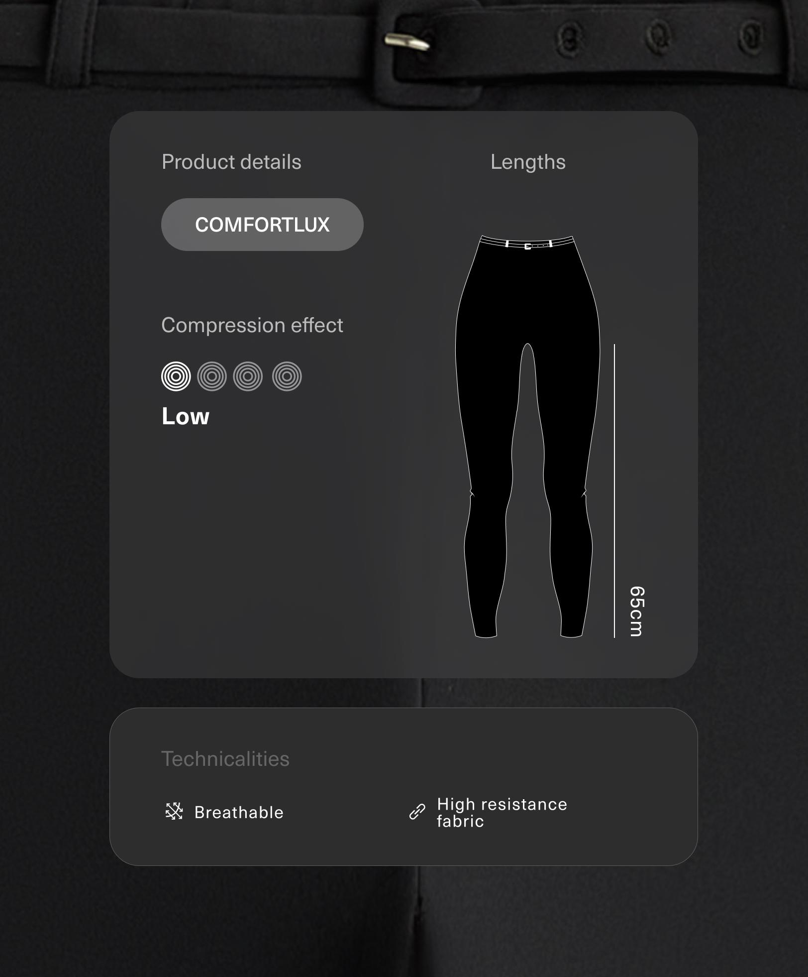 Comfortlux high-rise 65cm ankle-length leggings with belt