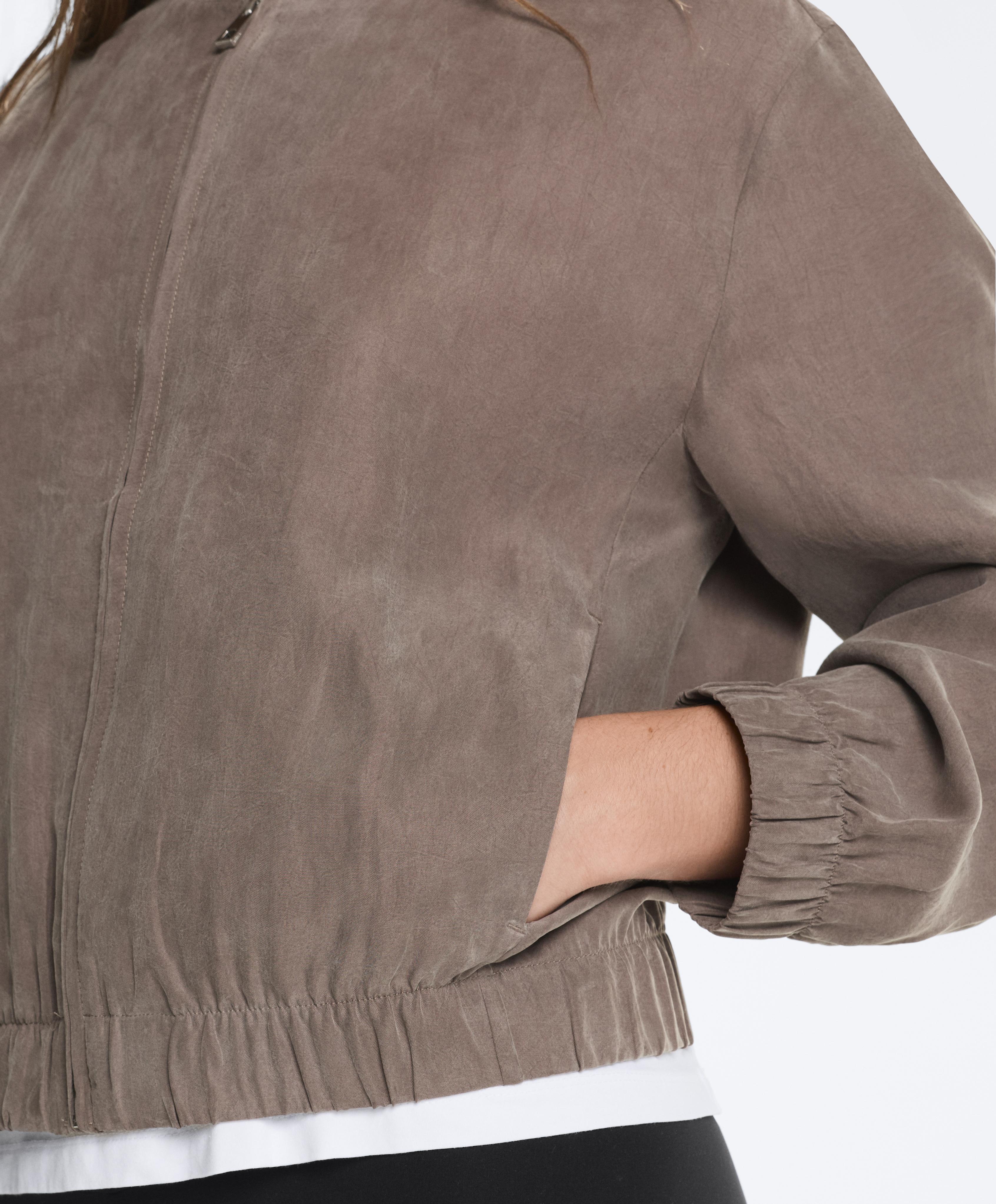 100% lyocell bomber jacket — DARK MINK