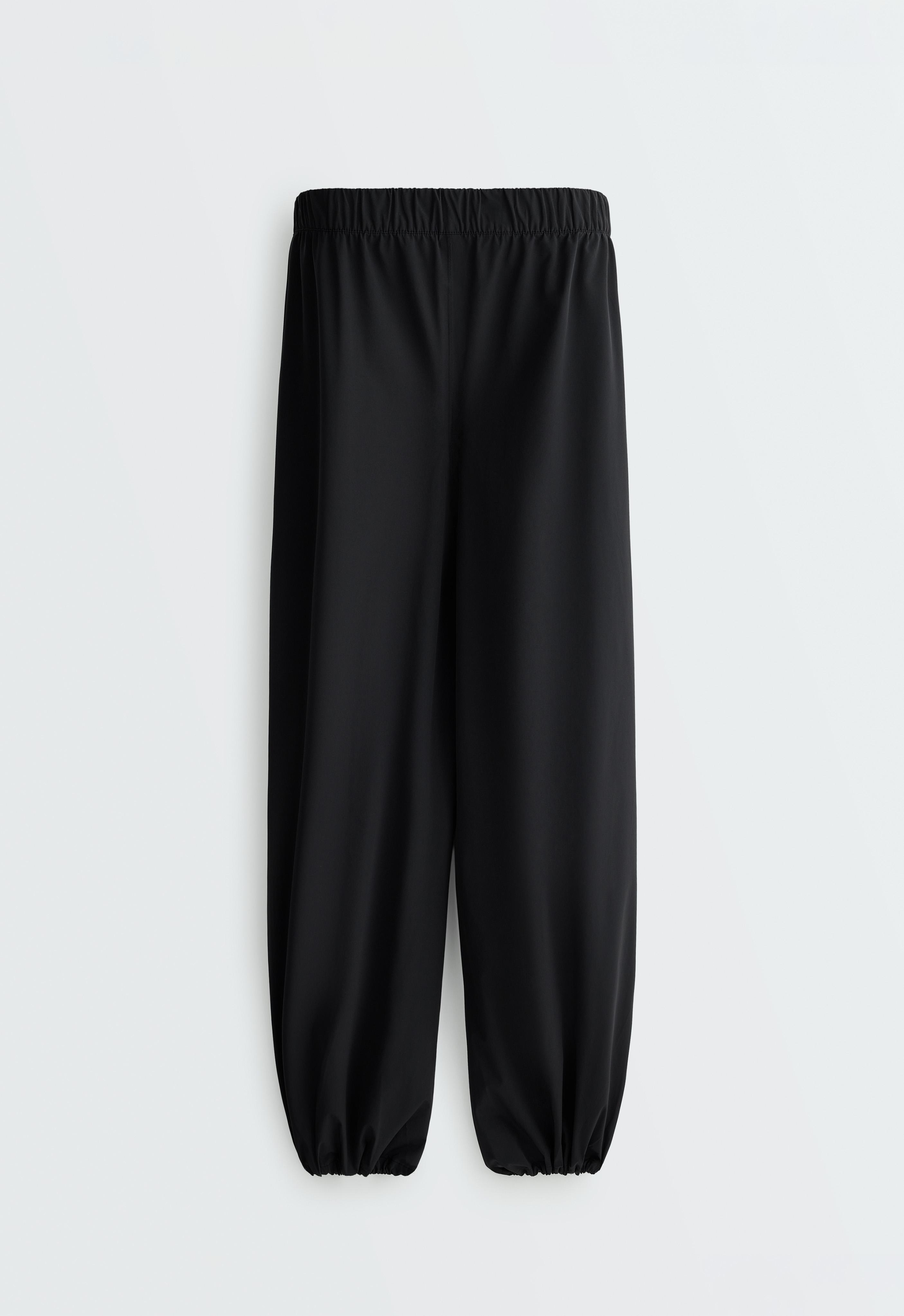 10k waterproof balloon trousers — BLACK