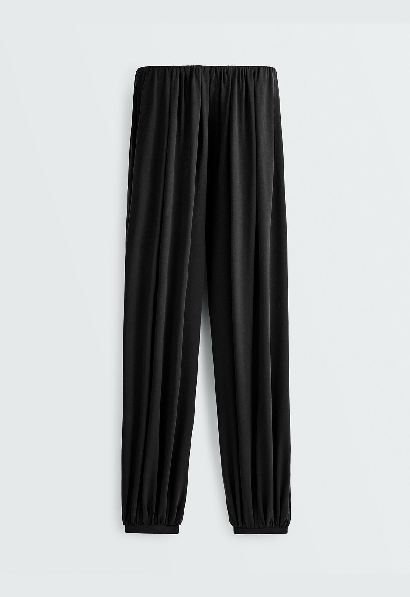 Modal blend Balloon trousers — BLACK