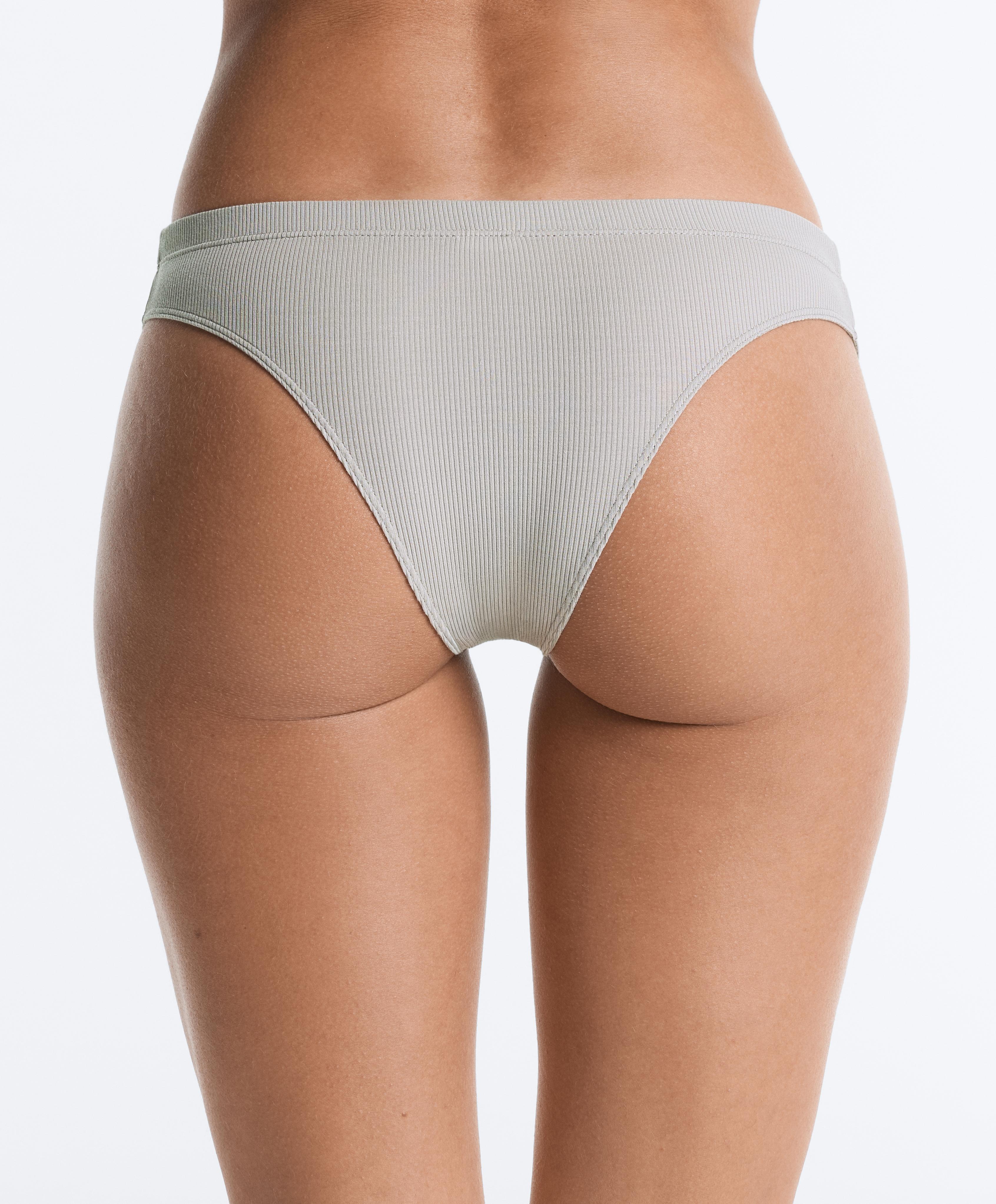 3 cotton blend Brazilian briefs — PALE GREY