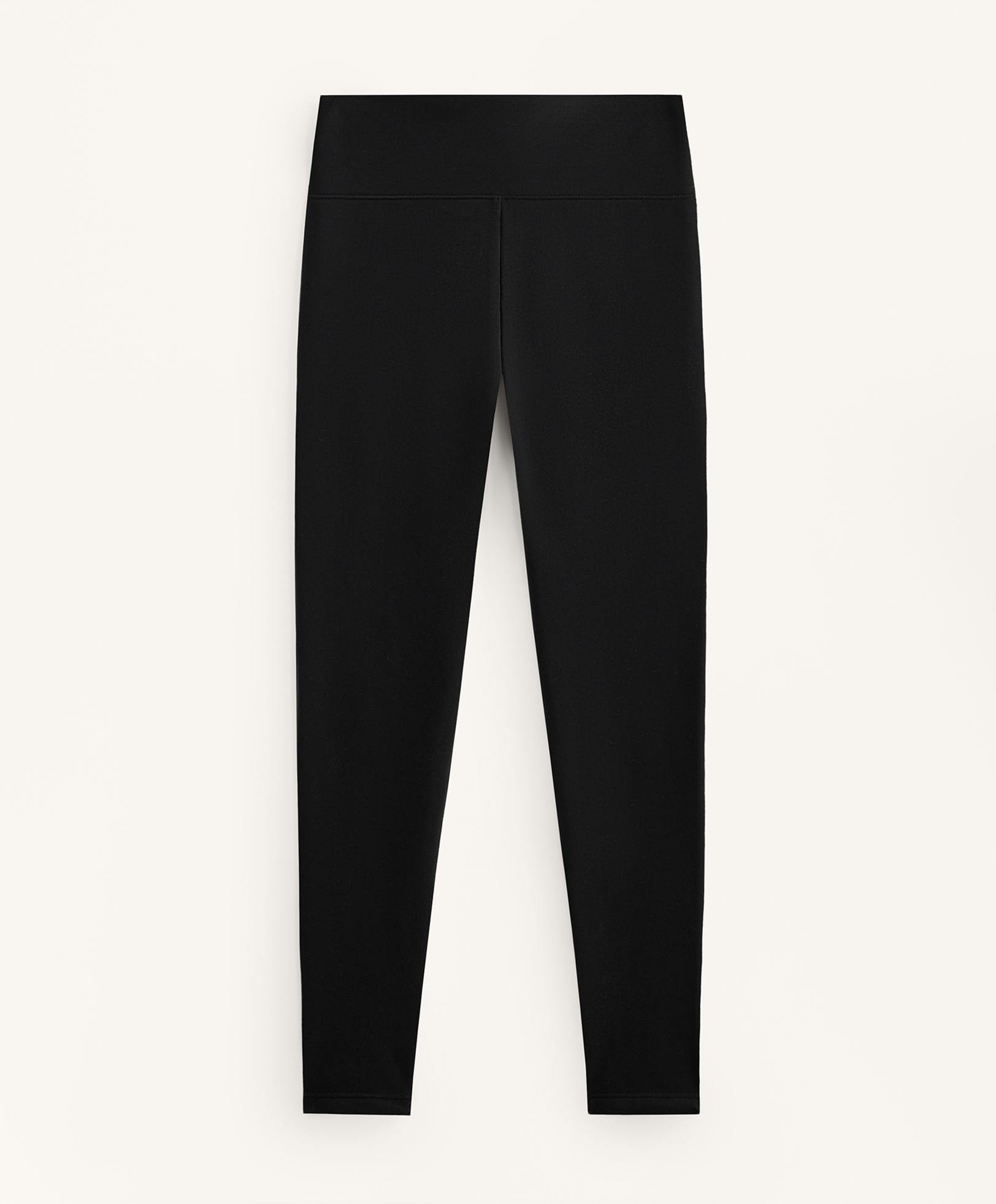 Super-high-rise seamless extra-warm 70cm ankle-length leggings — BLACK