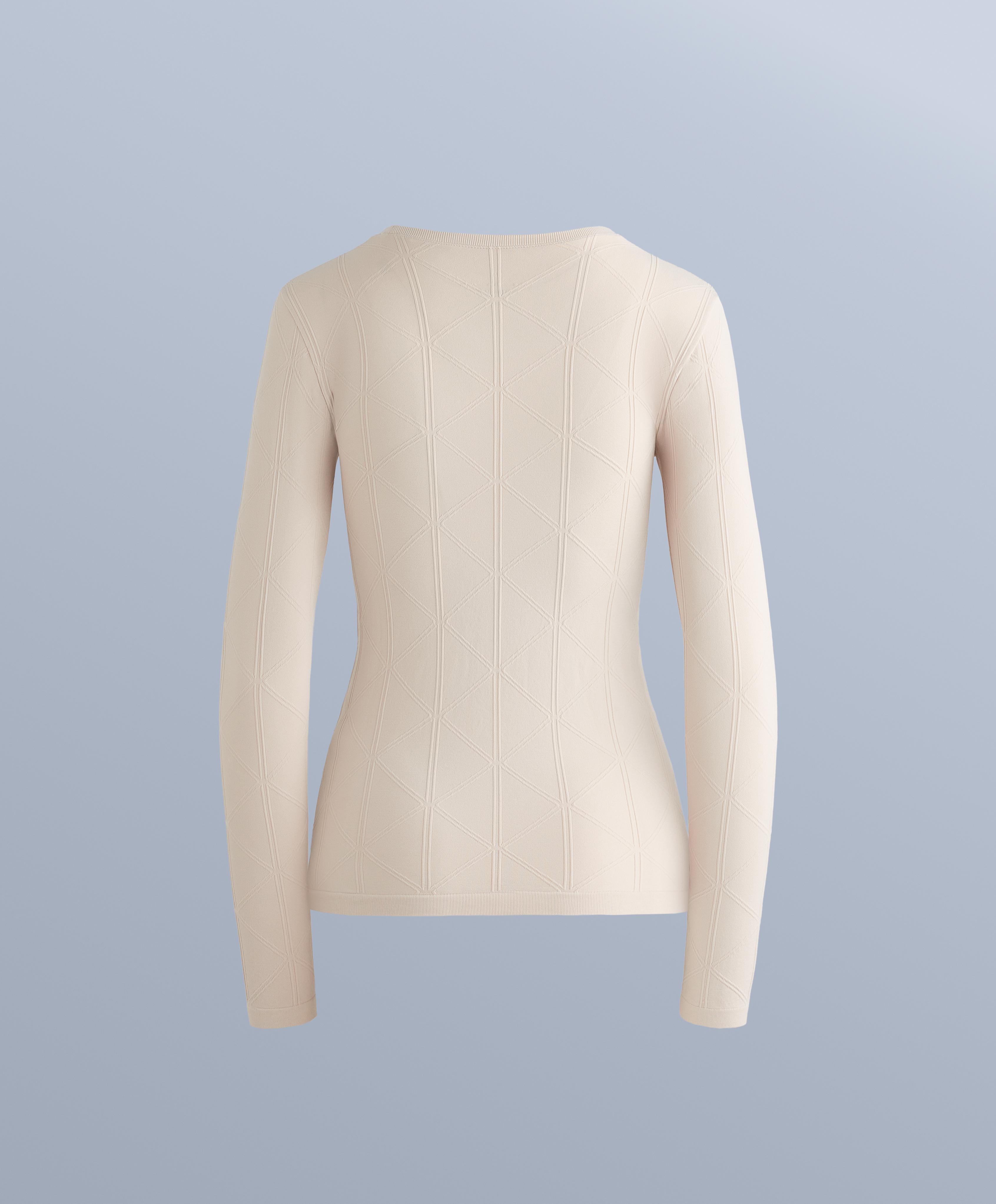 Thermal seamless jacquard base layer T-shirt — PALE MINK