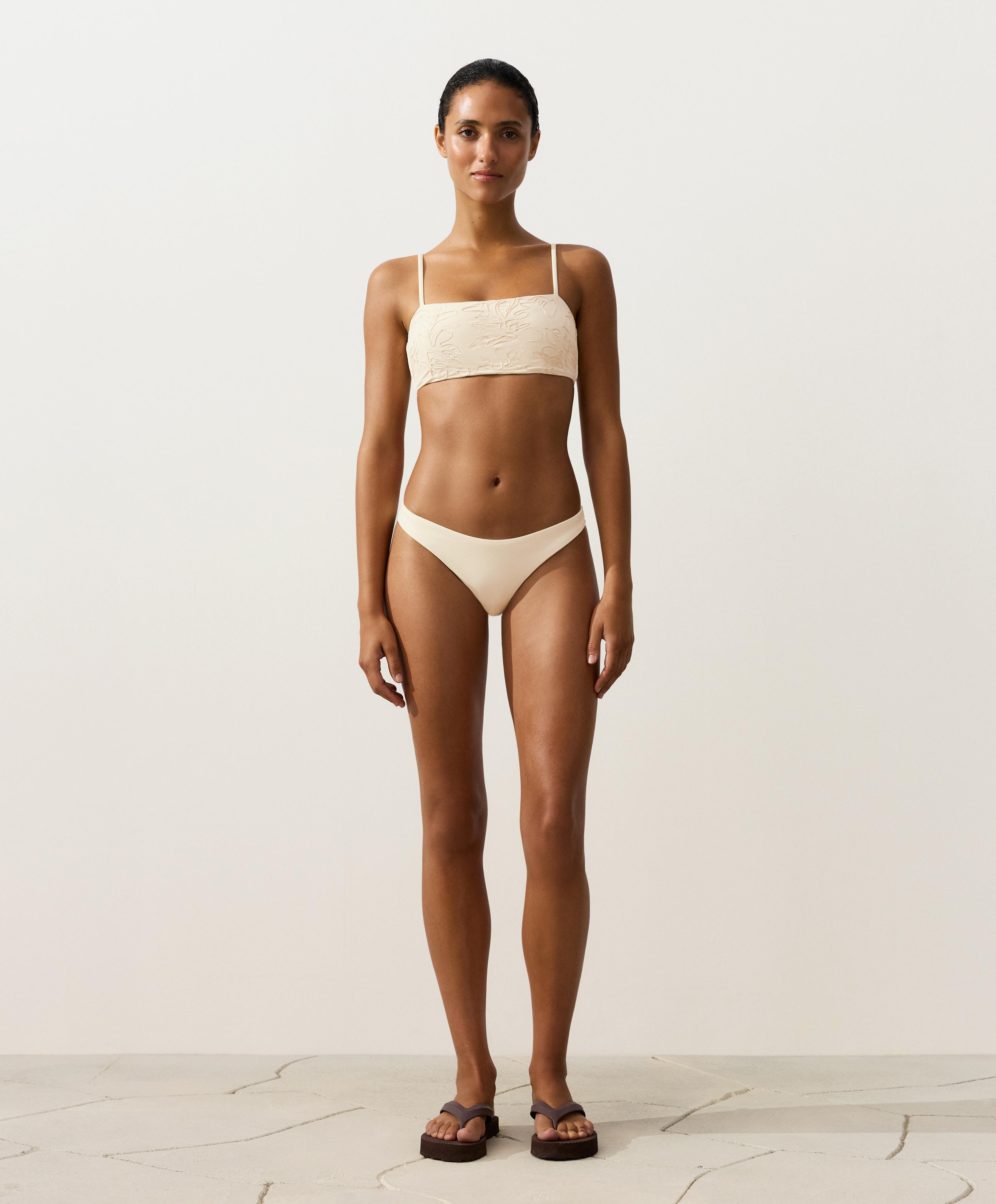 U-cut medium-coverage bikini briefs — ECRU