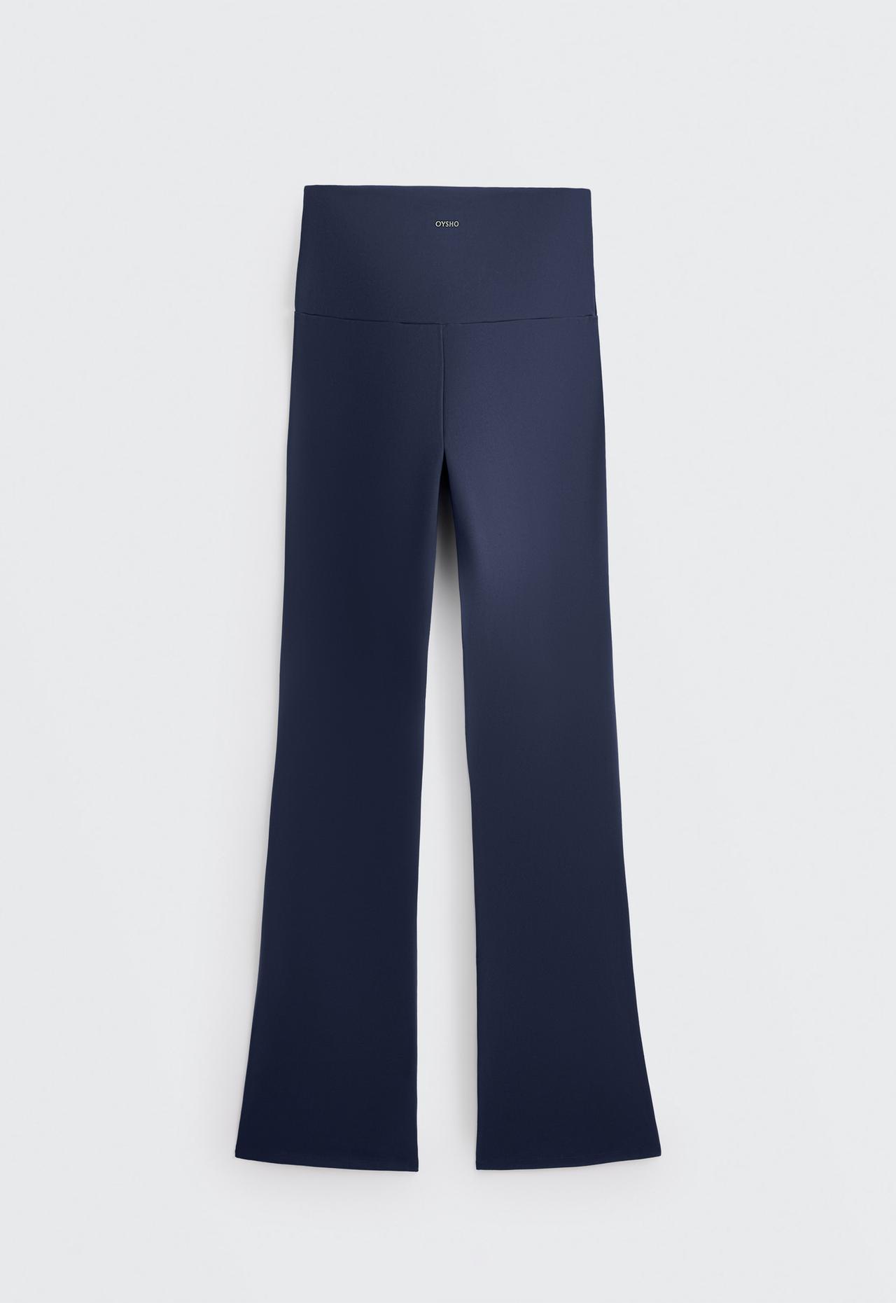 High-rise Comfortlux flare trousers — NAVY BLUE