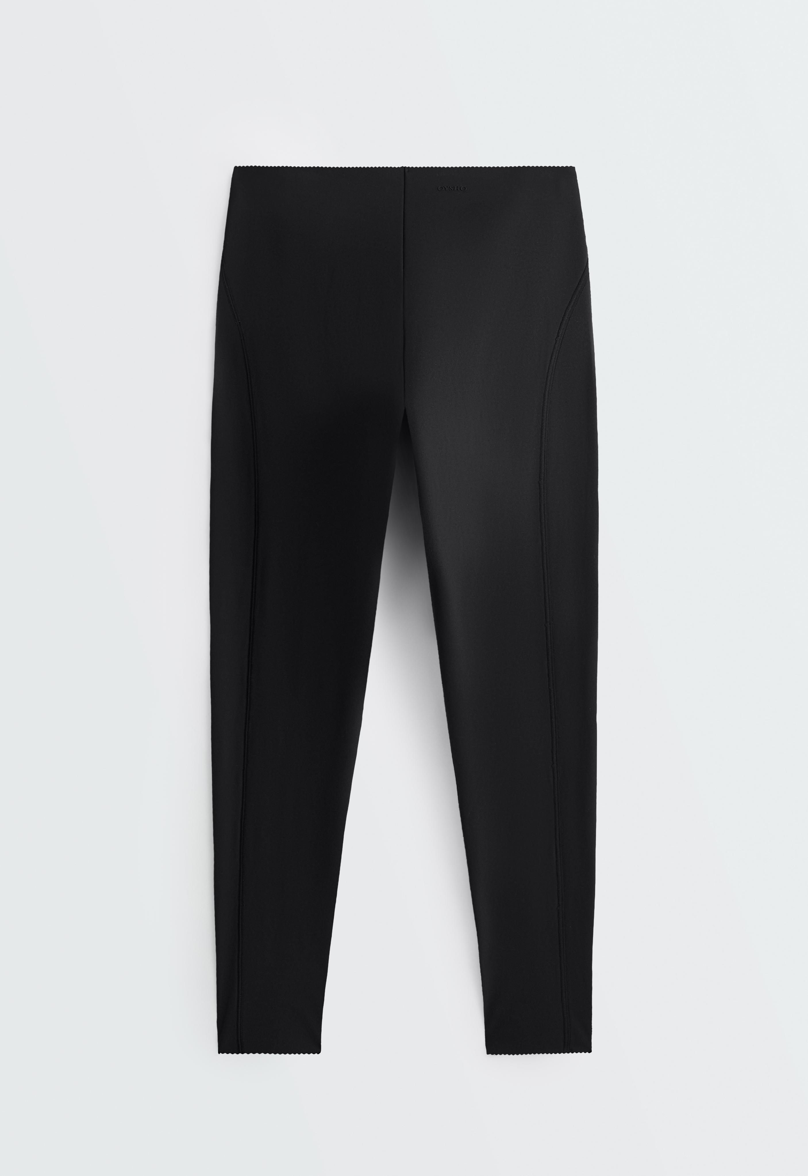 Compressive high-rise core-control ankle-length leggings — BLACK