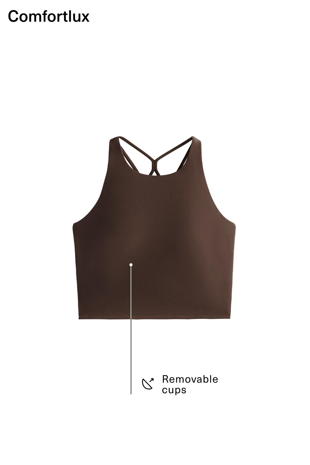 Comfortlux strap tank top with cups