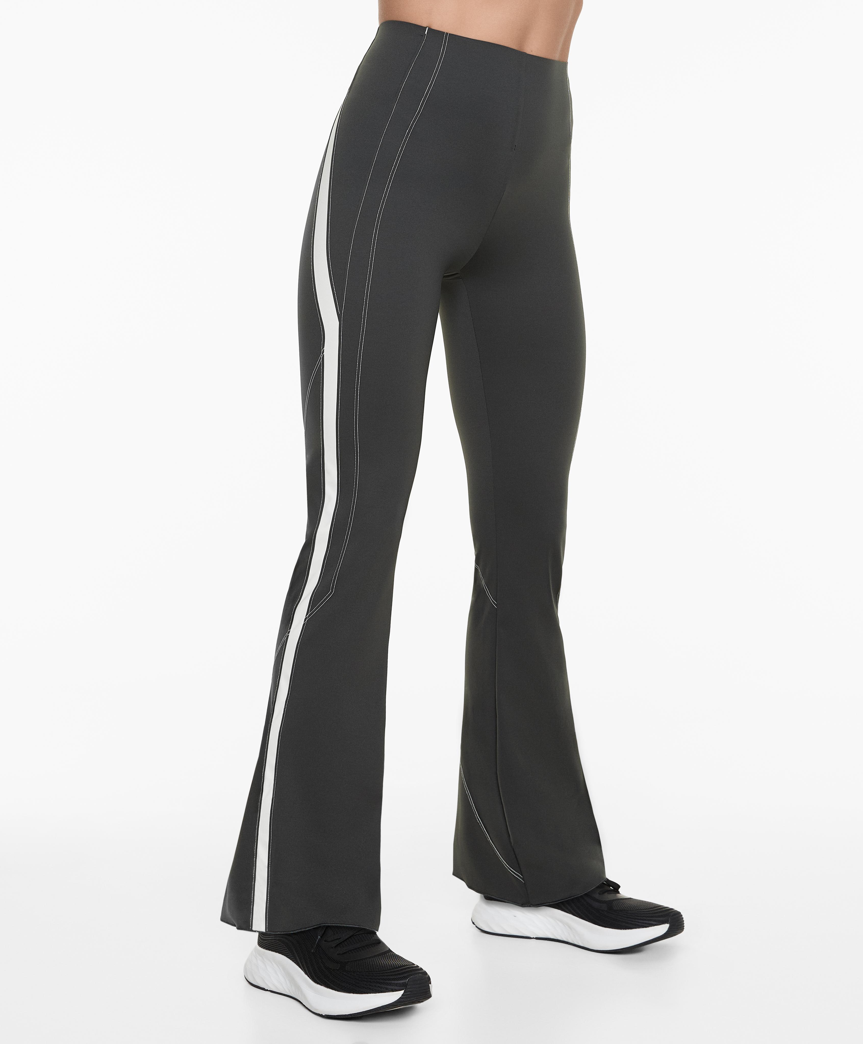 High rise flare trousers with seams