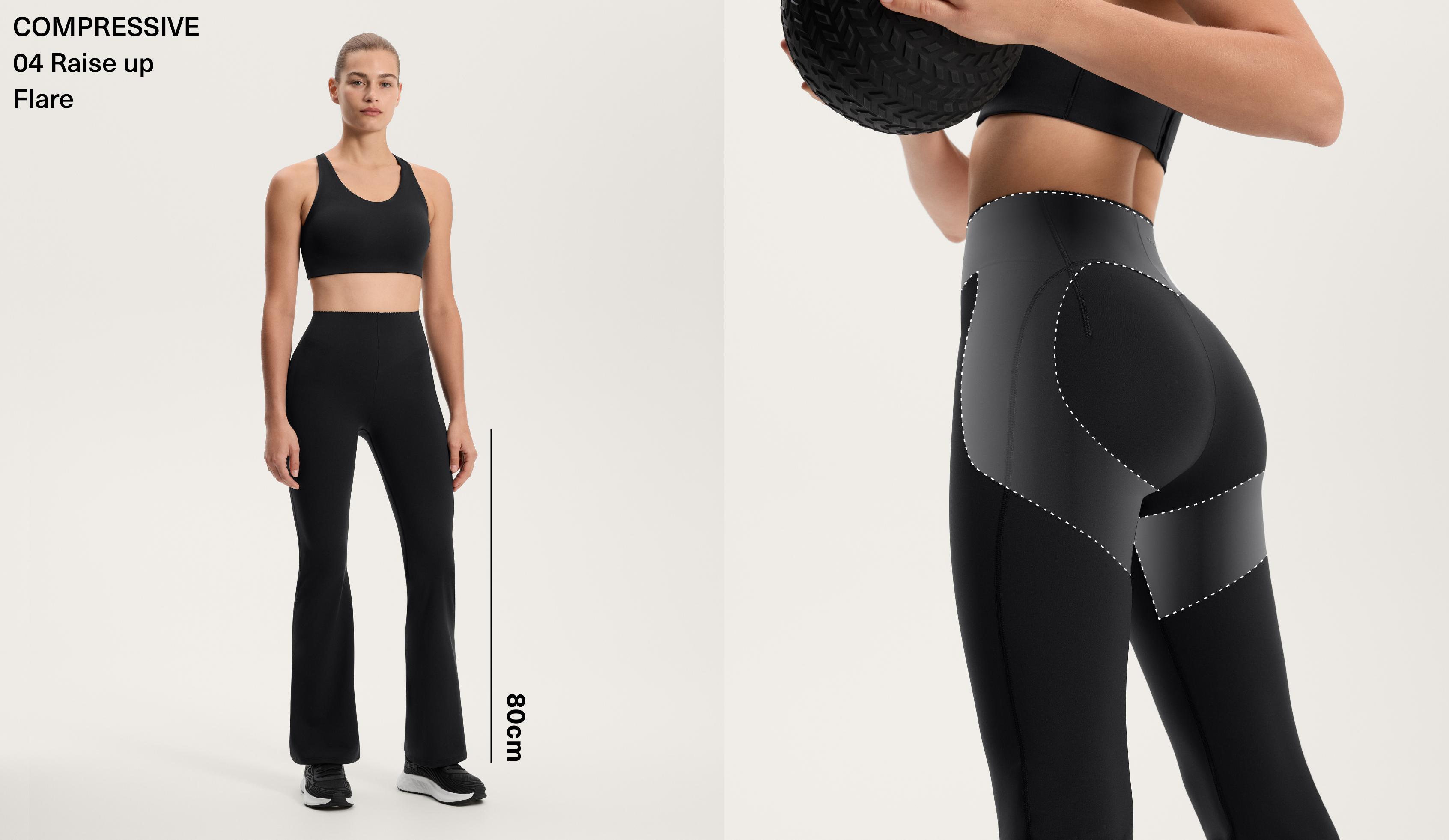 High-rise Compressive Raise Up Flare Trousers