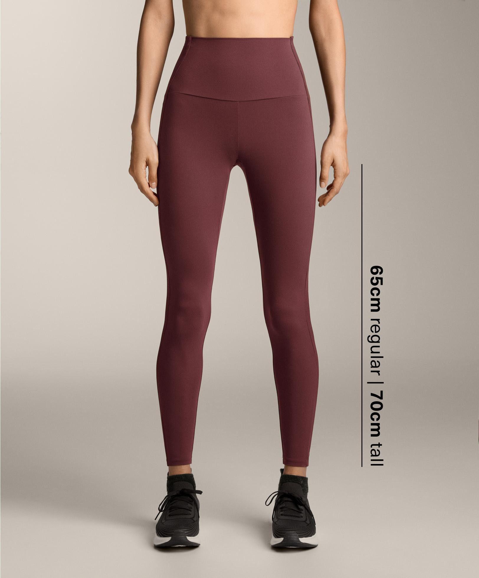Comfortlux high-rise ankle-length rib leggings — MAROON