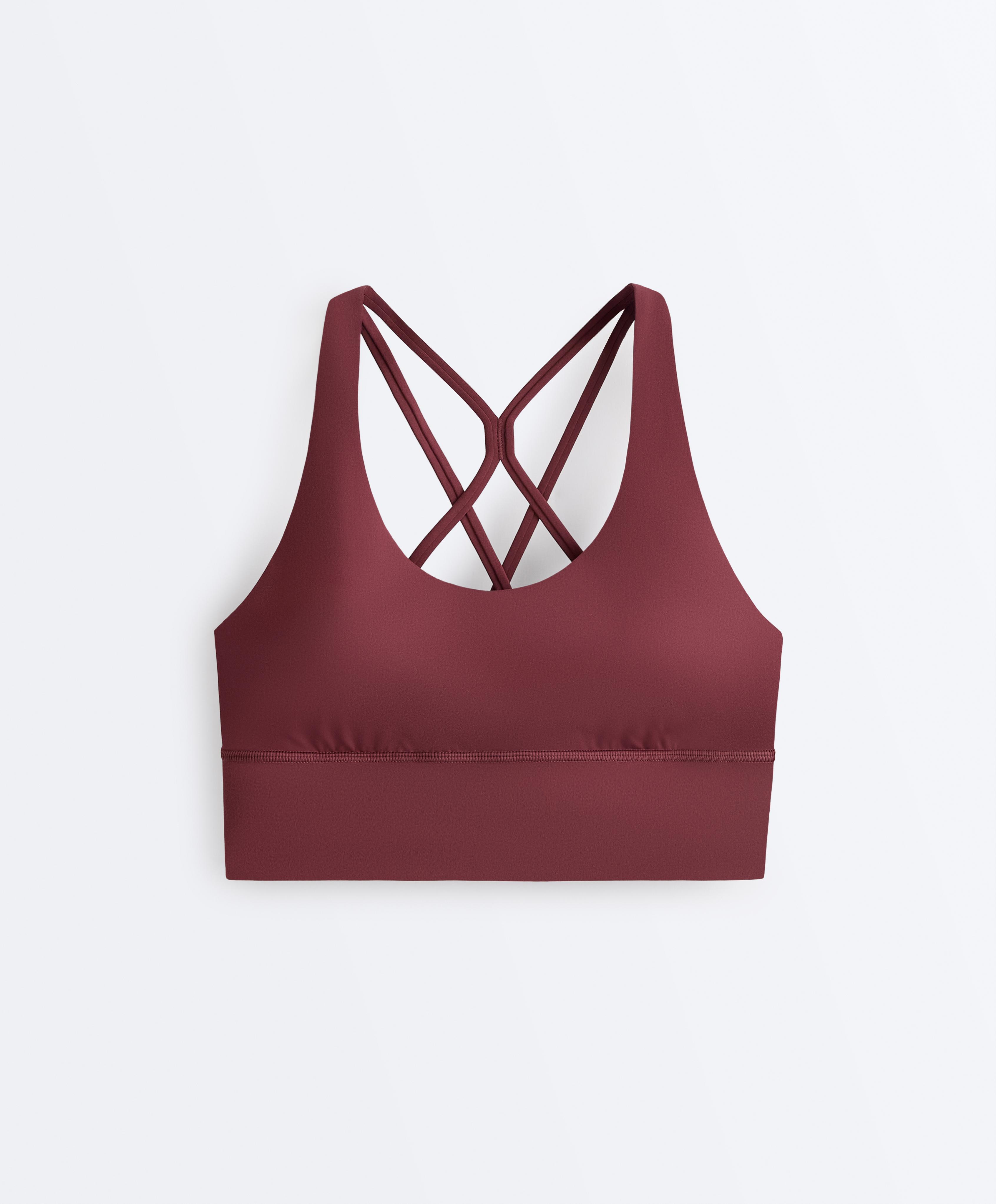 Medium-support Comfortlux sports bra with cups — CHERRY