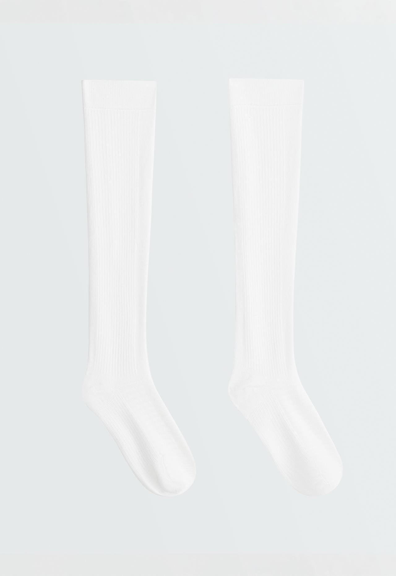 Knee-high polyamide blend socks — WHITE