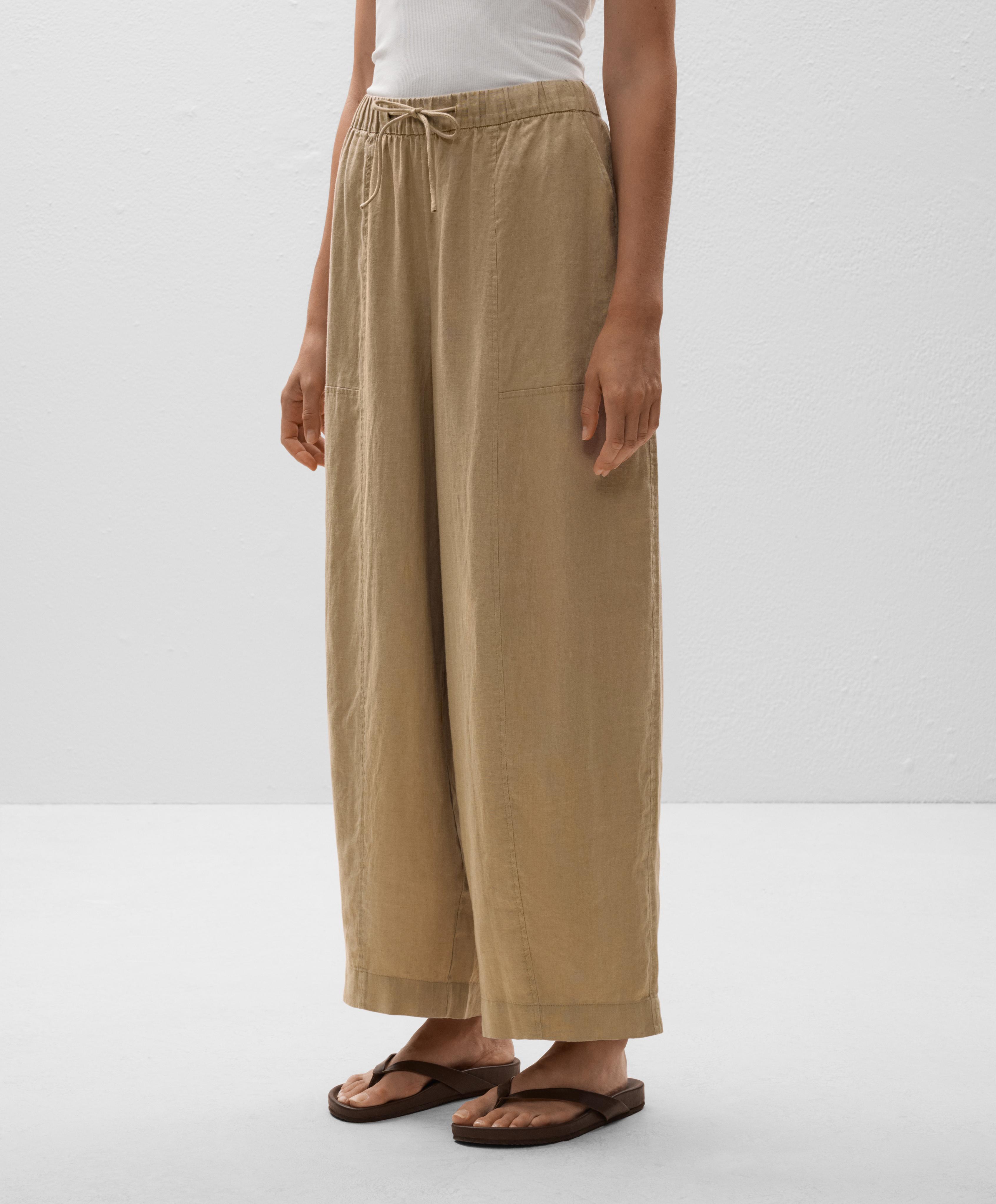 100% Linen Barrel Leg Trousers 100% Linen Barrel Leg Trousers