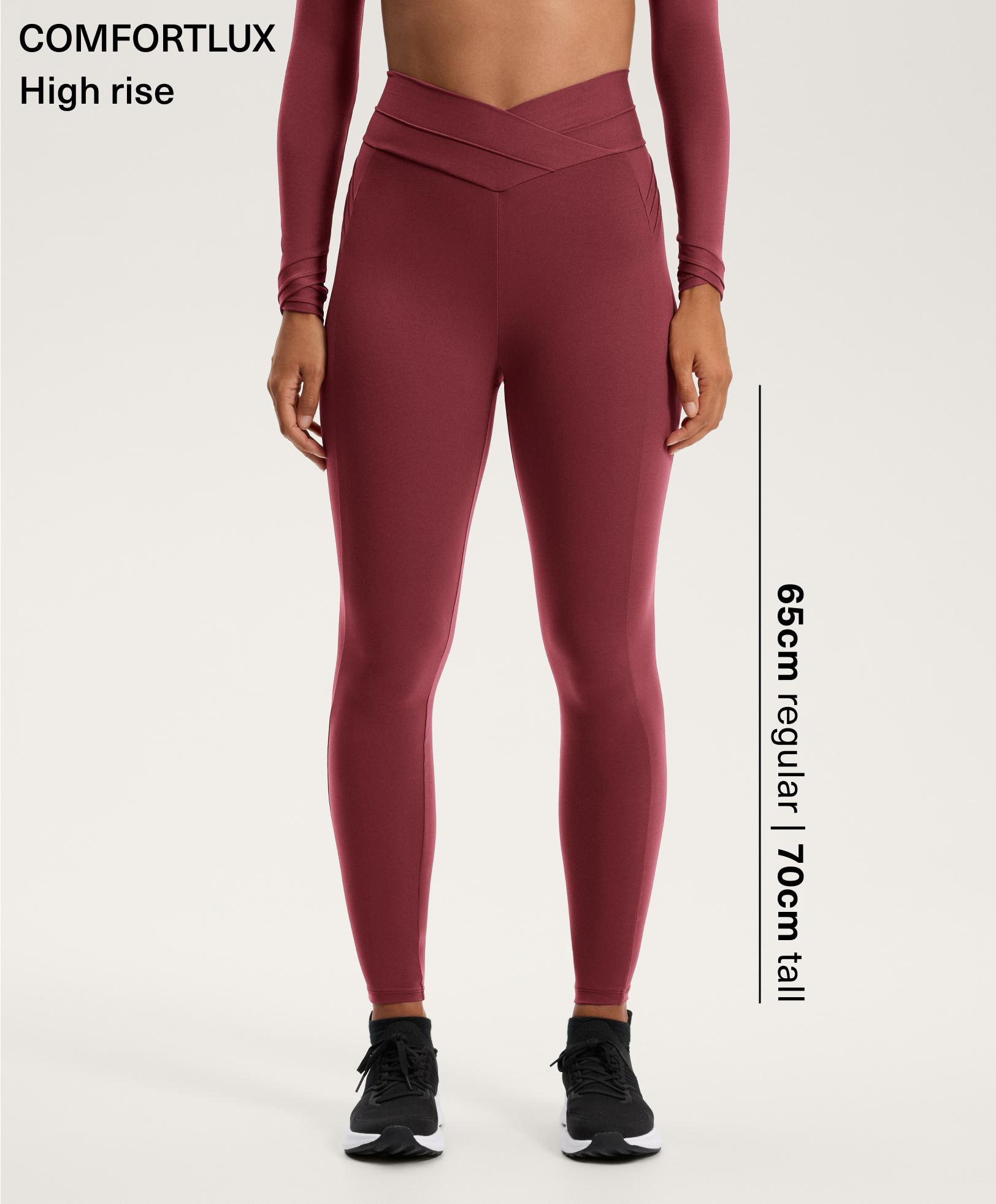 Comfortlux V-waist ankle-length leggings with ribbed detail