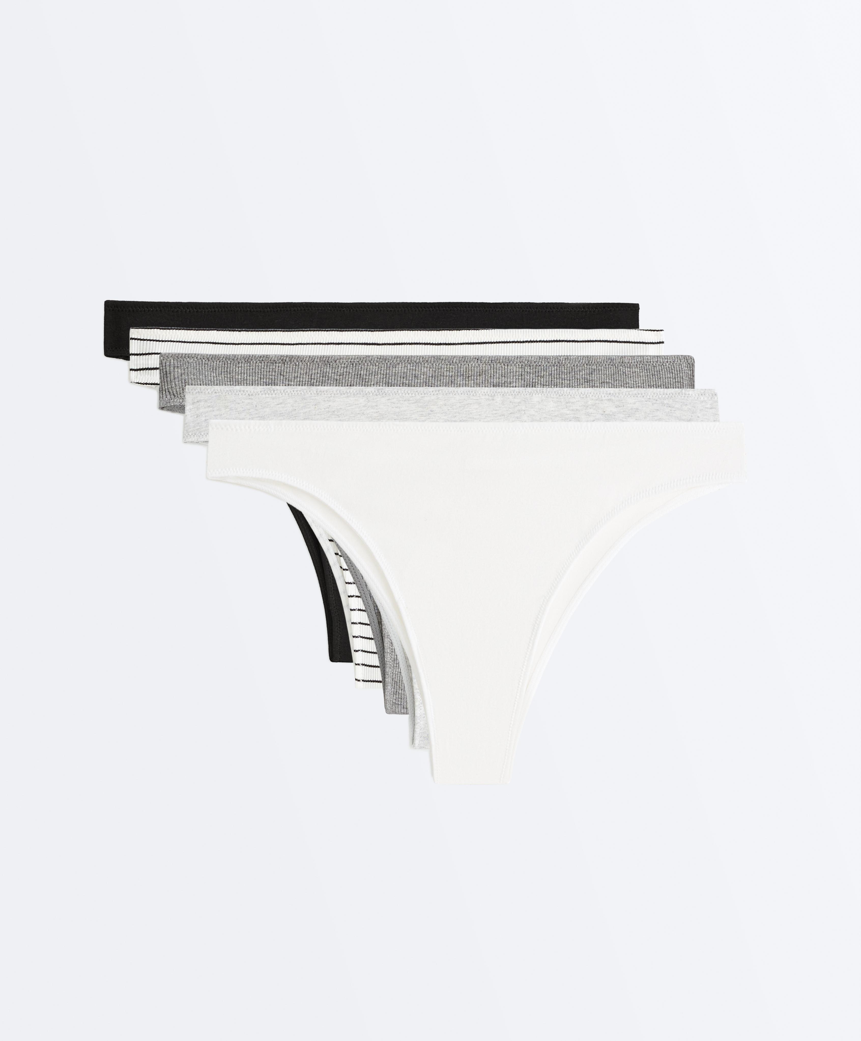 5 pari brazilskih gaćica rib od mešavine pamuka 5 pari brazilskih gaćica rib od mešavine pamuka