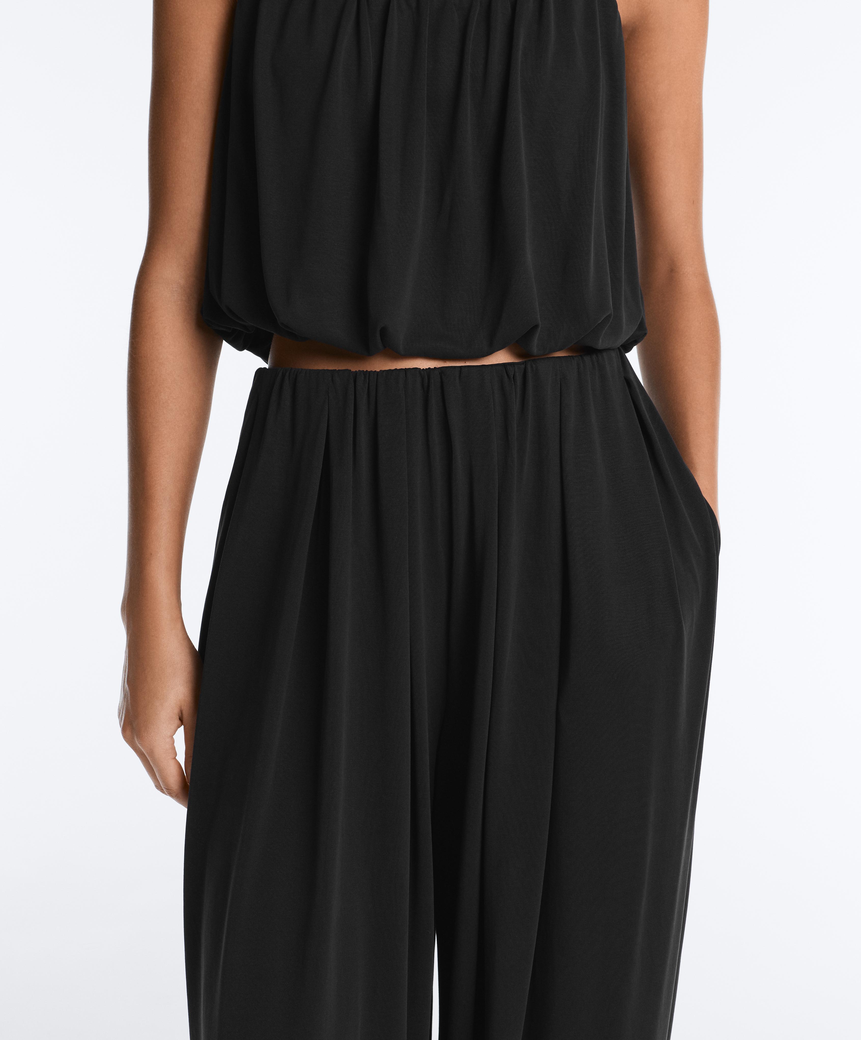 Modal blend Balloon trousers — BLACK
